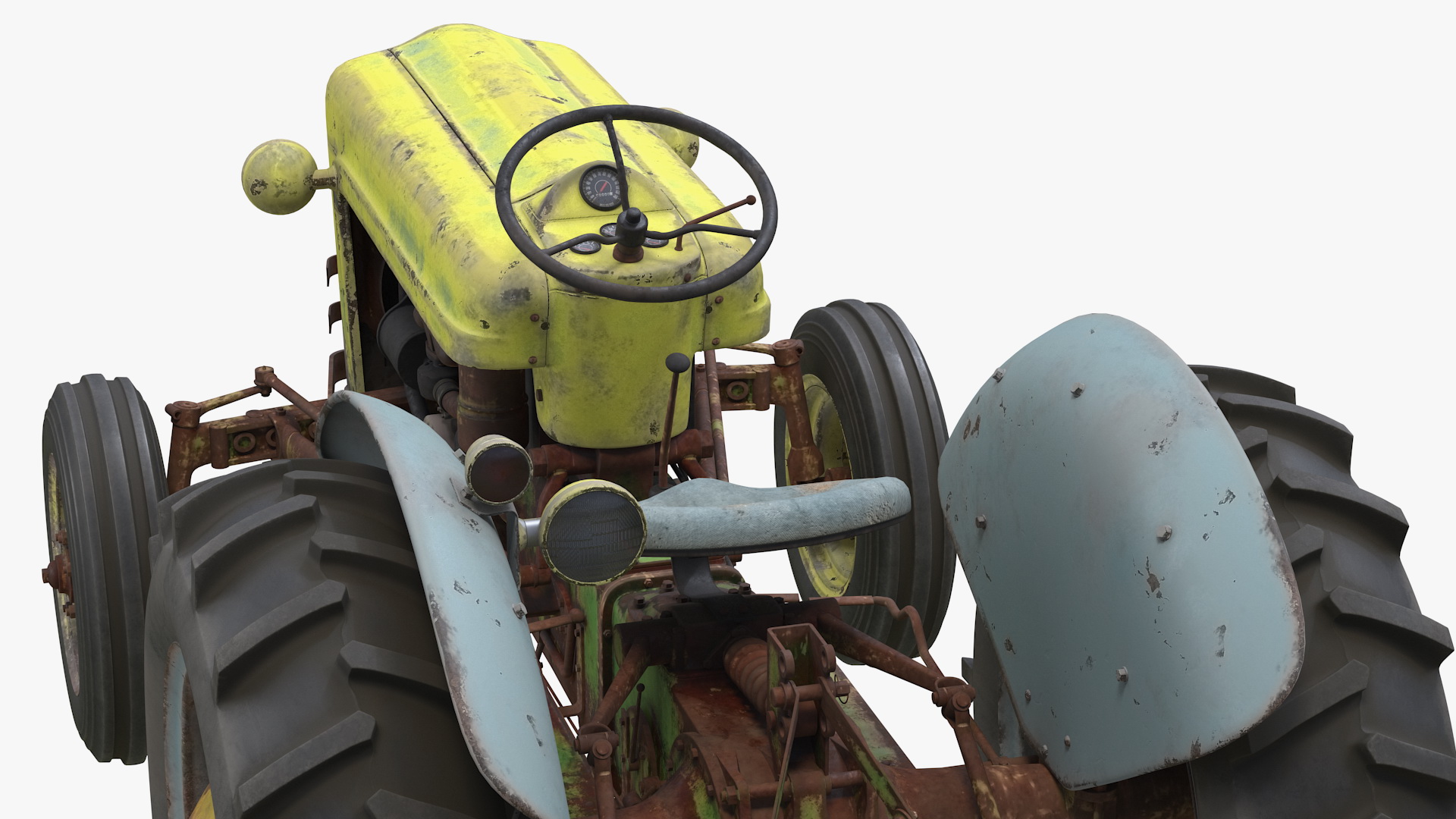 Old Vintage Tractor Generic Rigged 3D model