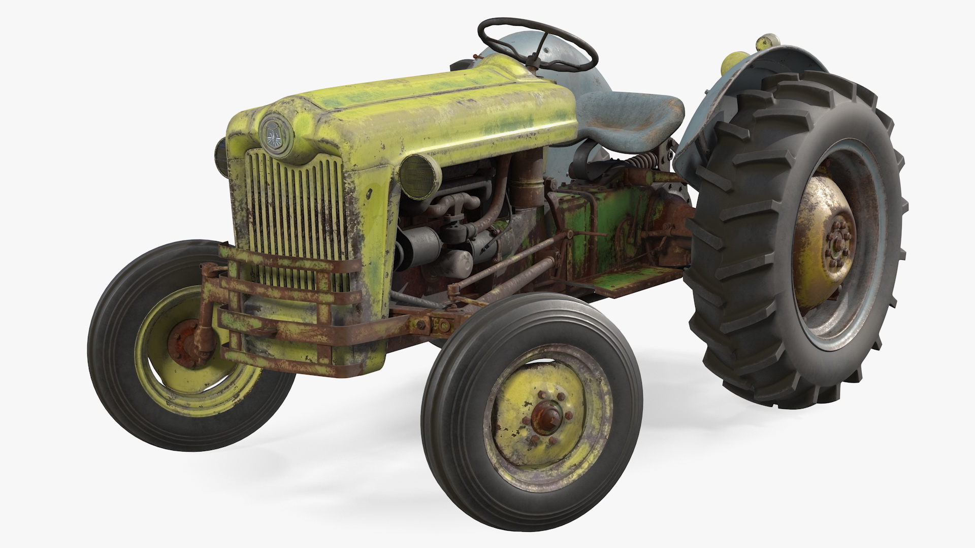 Old Vintage Tractor Generic Rigged 3D model