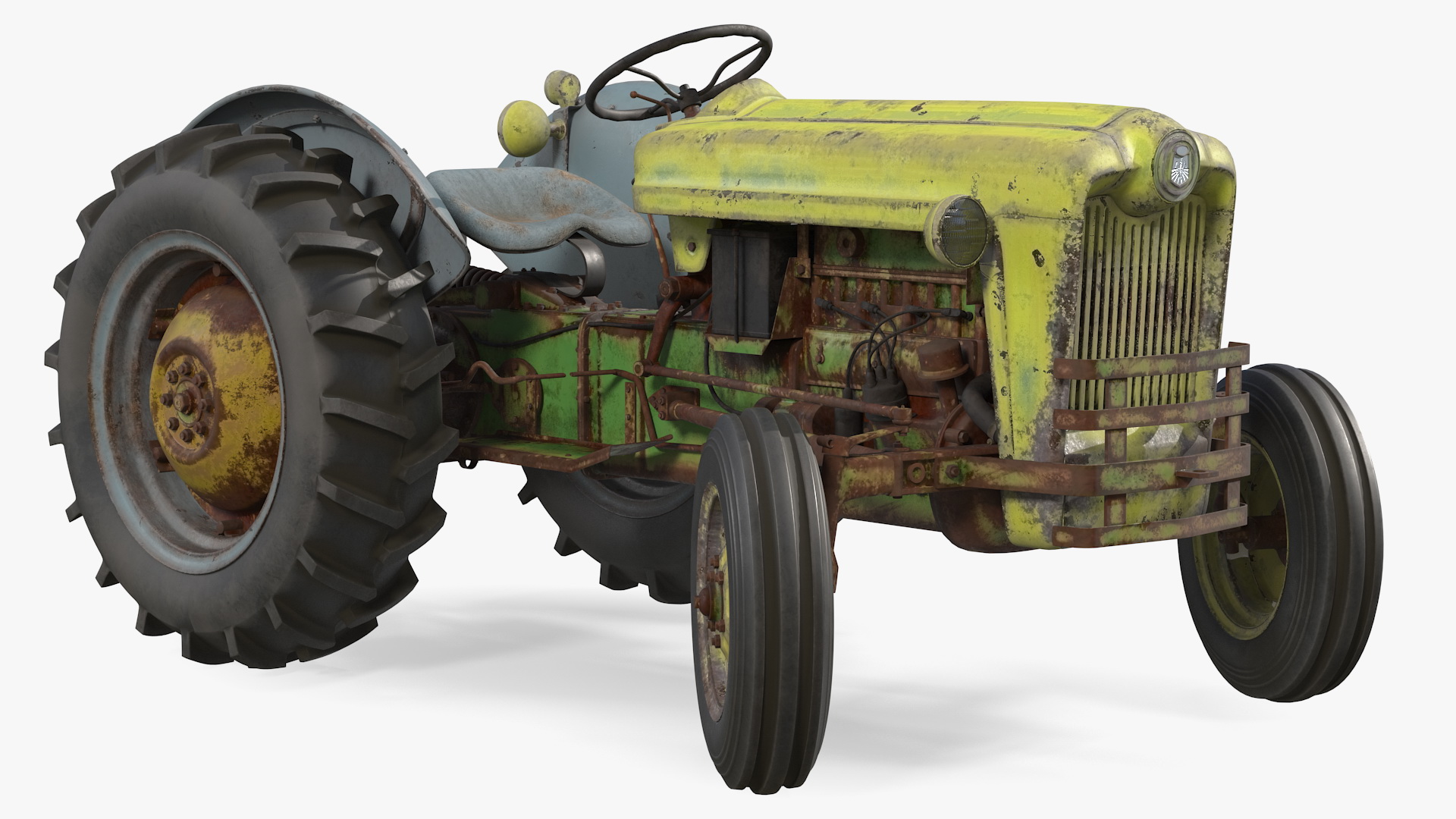 Old Vintage Tractor Generic Rigged 3D model