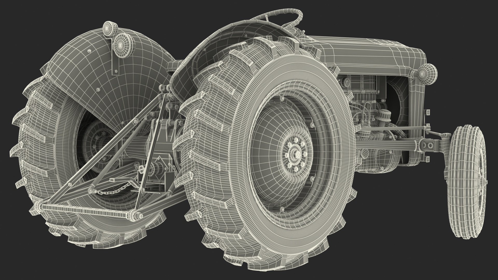 Old Vintage Tractor Generic Rigged 3D model