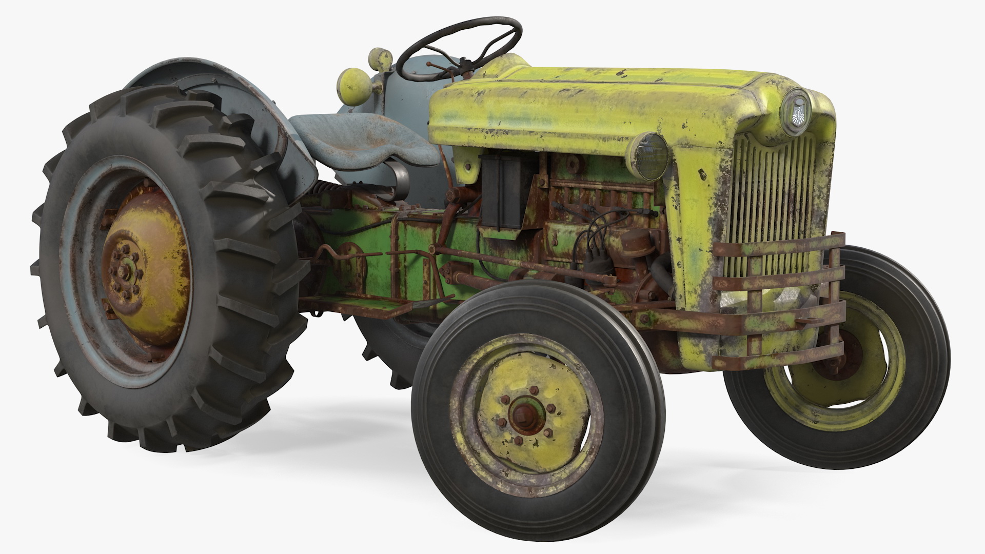Old Vintage Tractor Generic Rigged 3D model