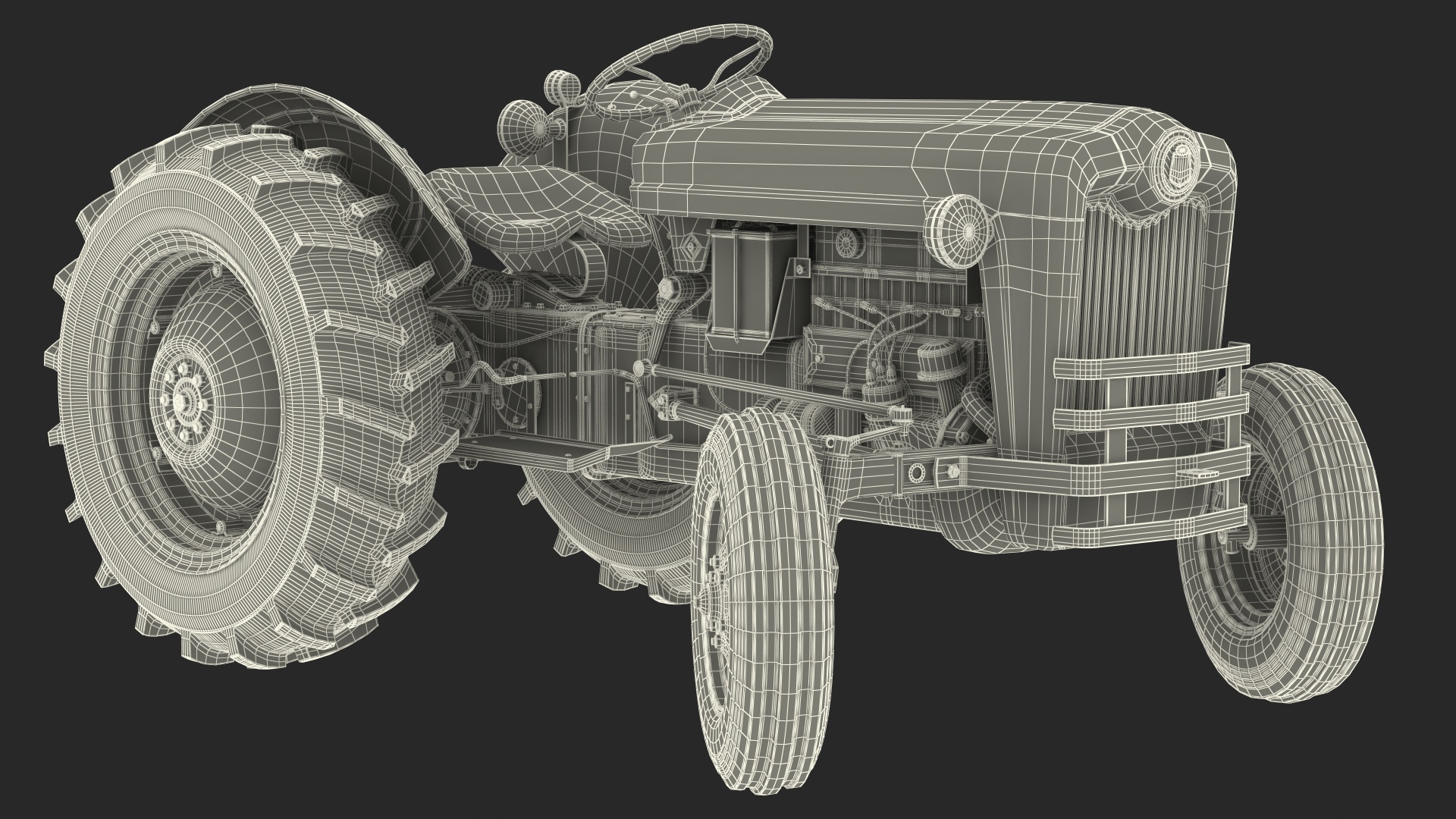 Old Vintage Tractor Generic Rigged 3D model