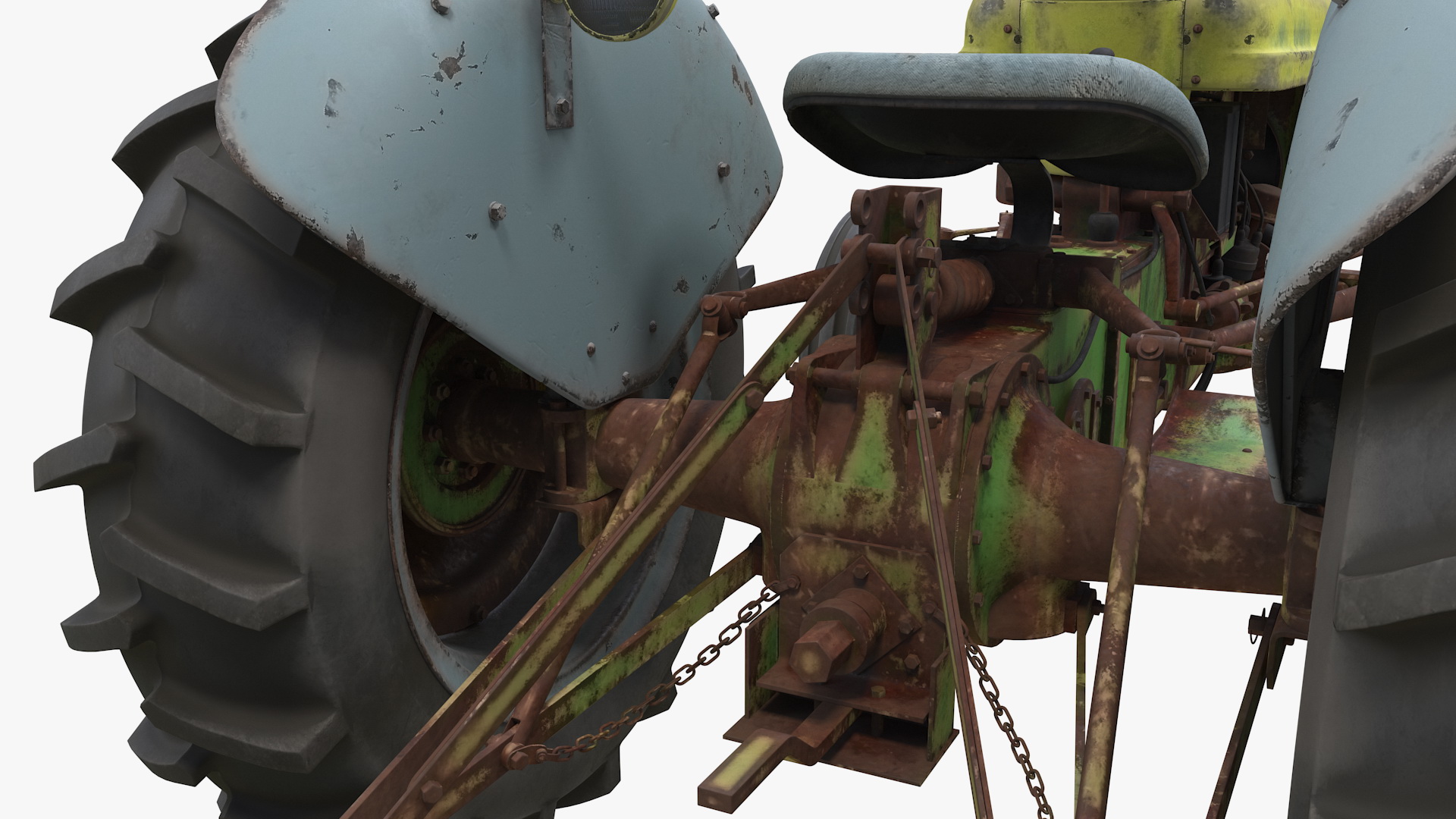 Old Vintage Tractor Generic Rigged 3D model