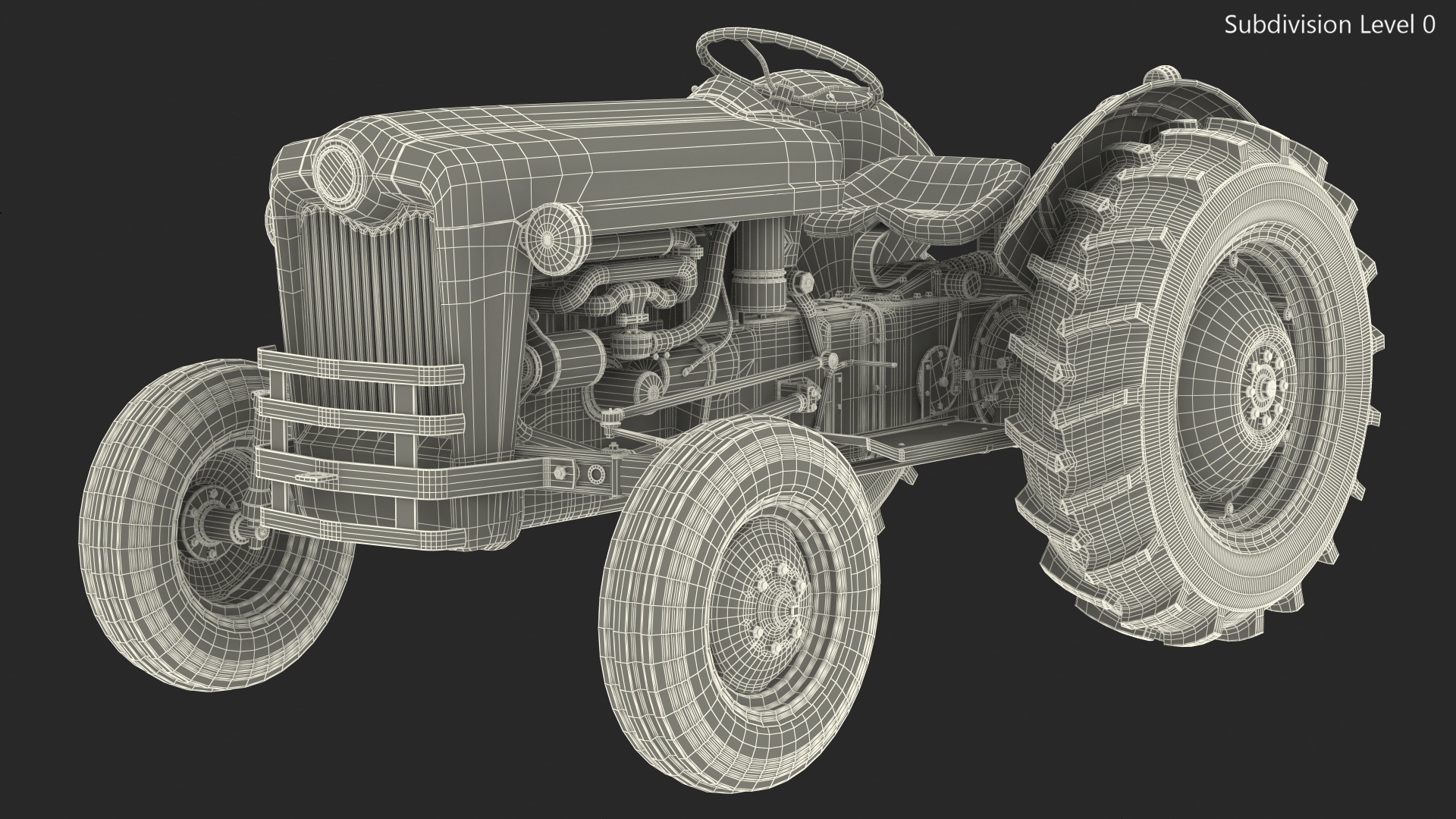Old Vintage Tractor Generic Rigged 3D model