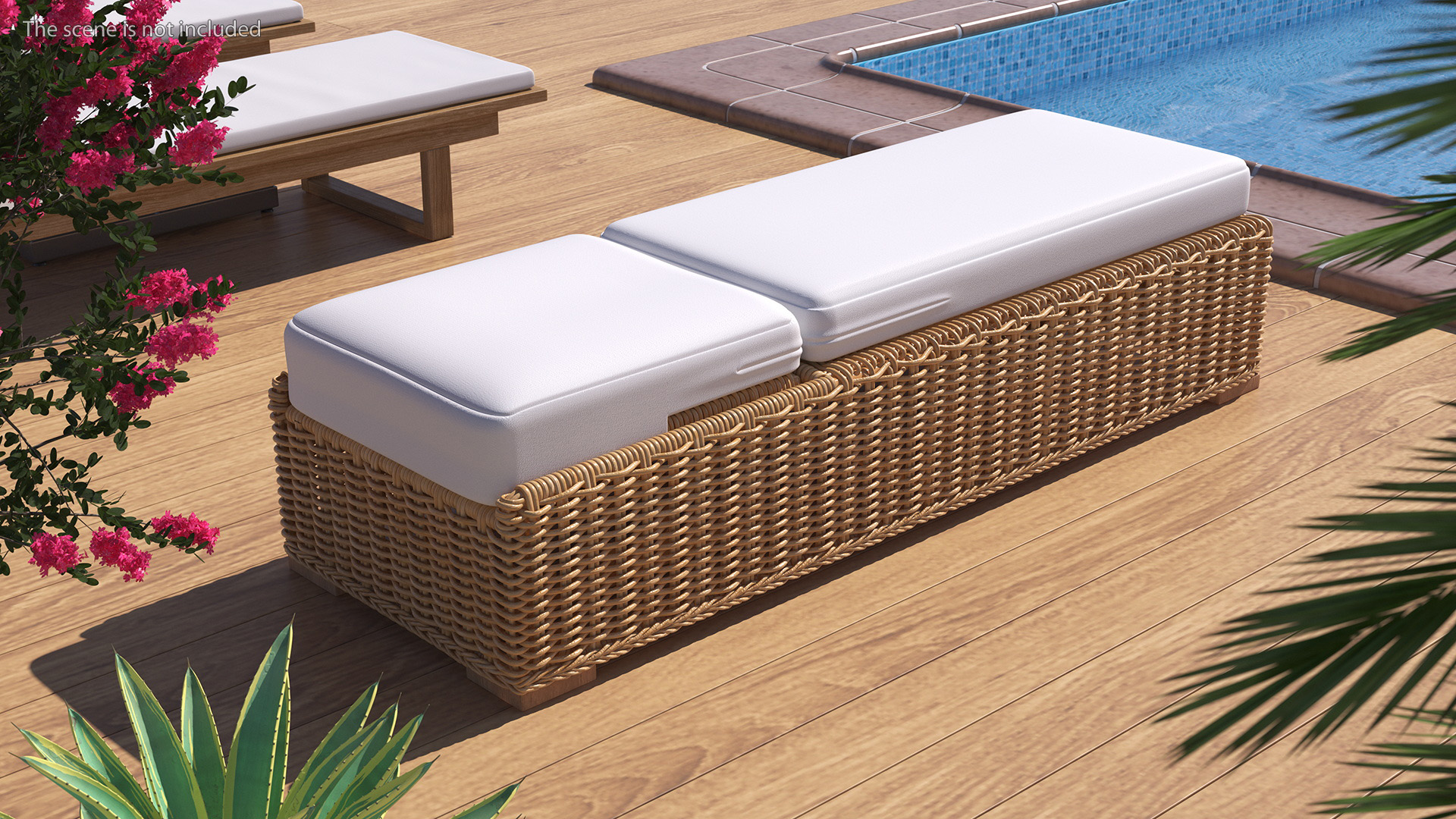 Poolside Reclining Lounge Chaise 3D