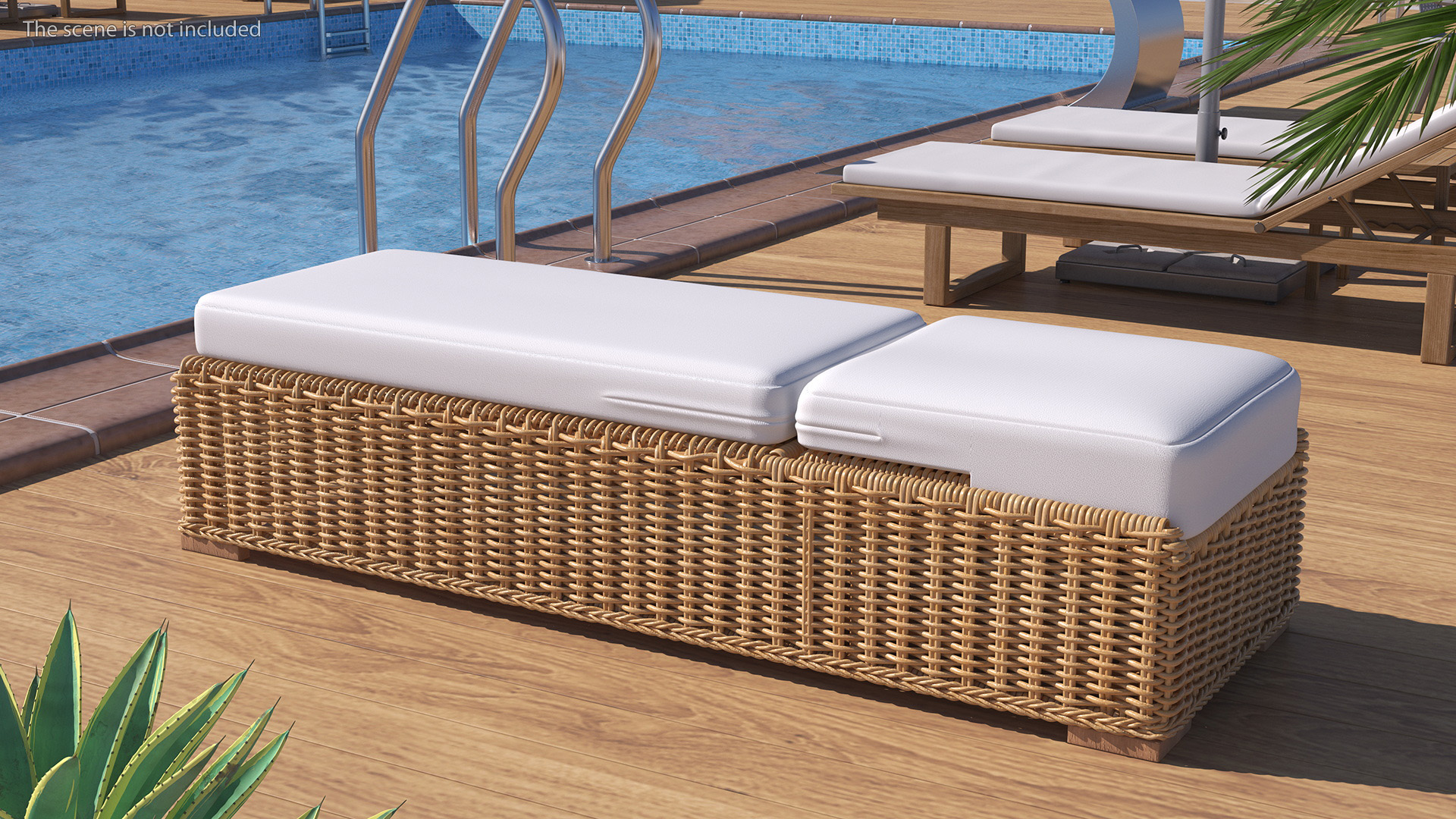 Poolside Reclining Lounge Chaise 3D