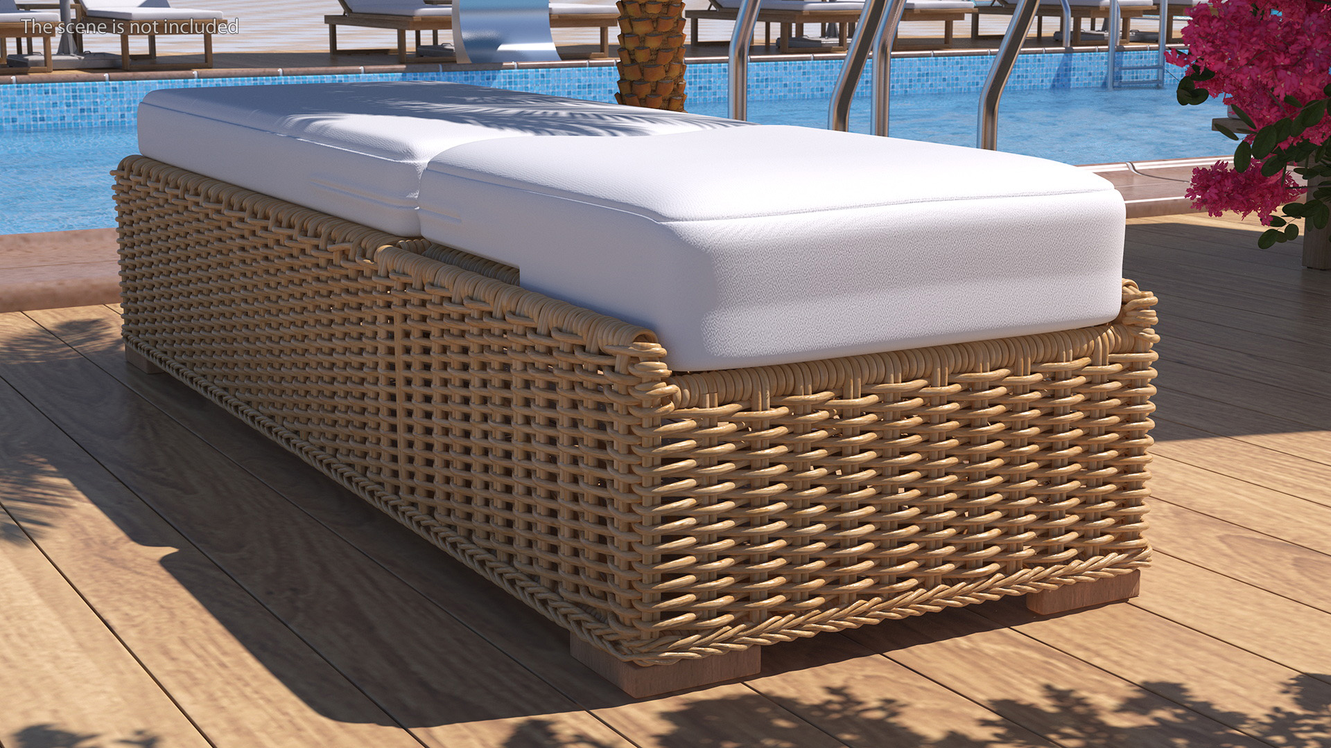 Poolside Reclining Lounge Chaise 3D