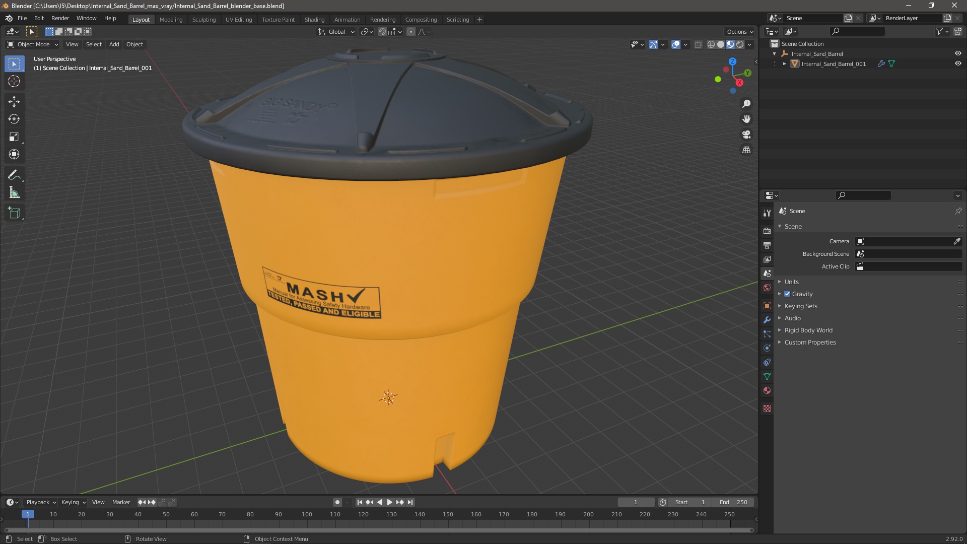 3D model Internal Sand Barrel