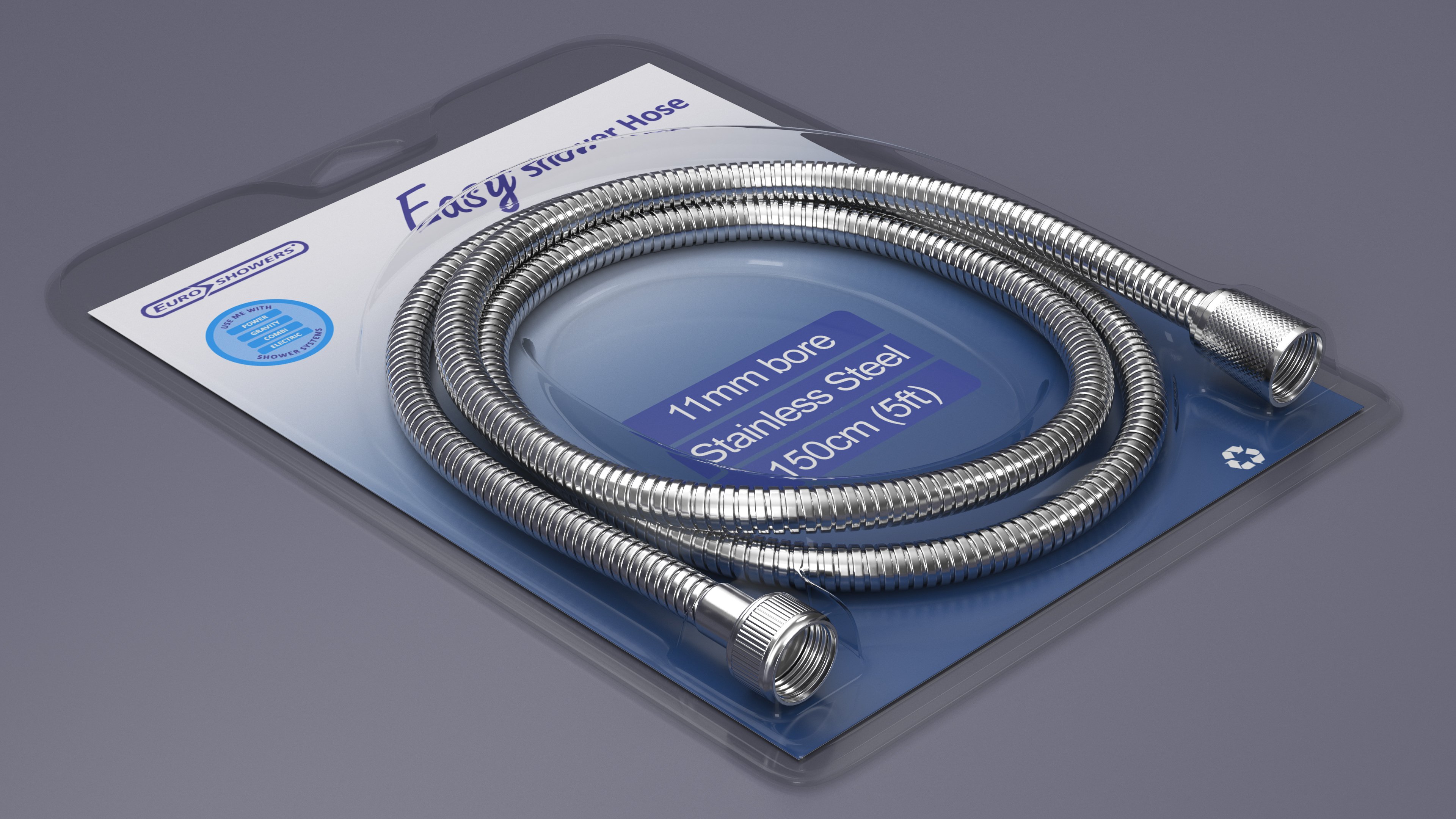 3D model Shower Hose Packed Chrome