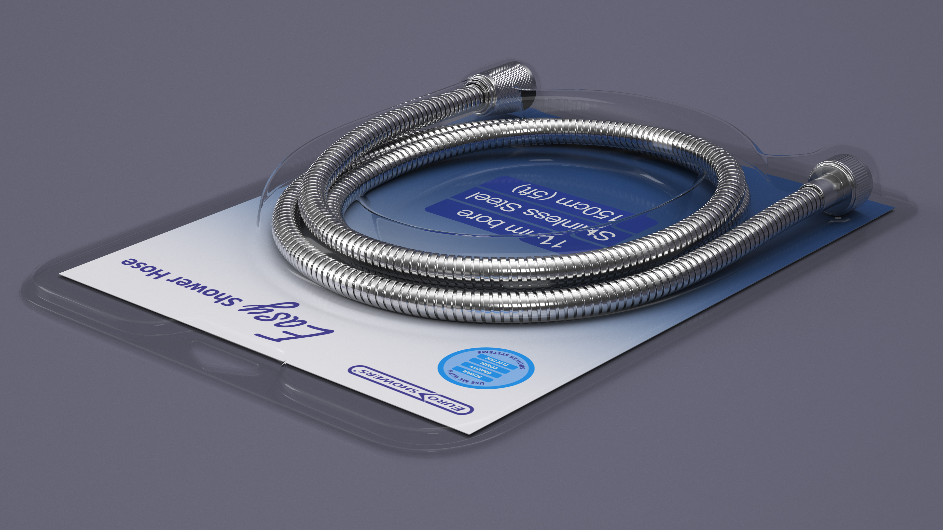 3D model Shower Hose Packed Chrome
