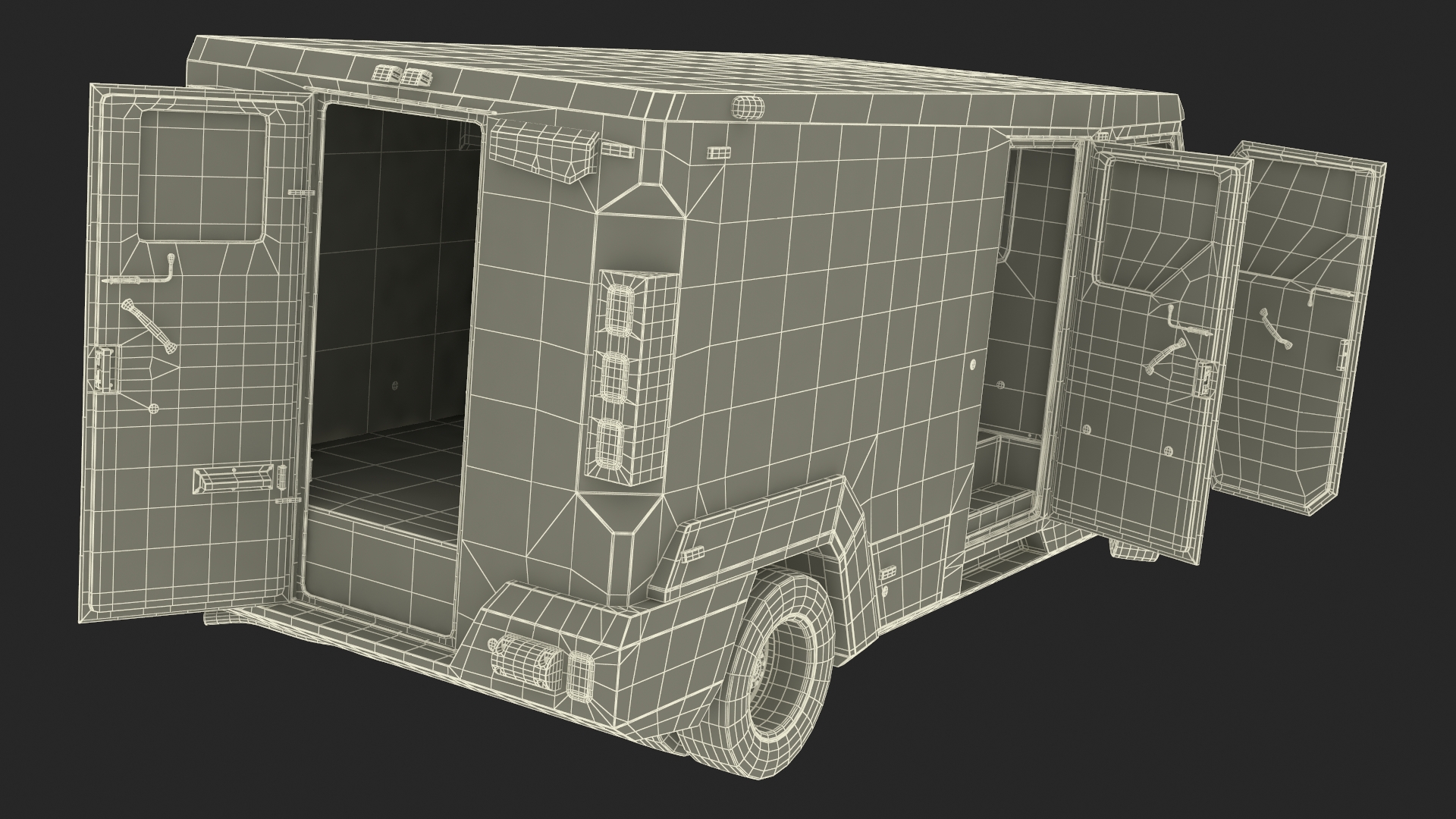 3D Armored Cash Transport Car Blue Rigged model