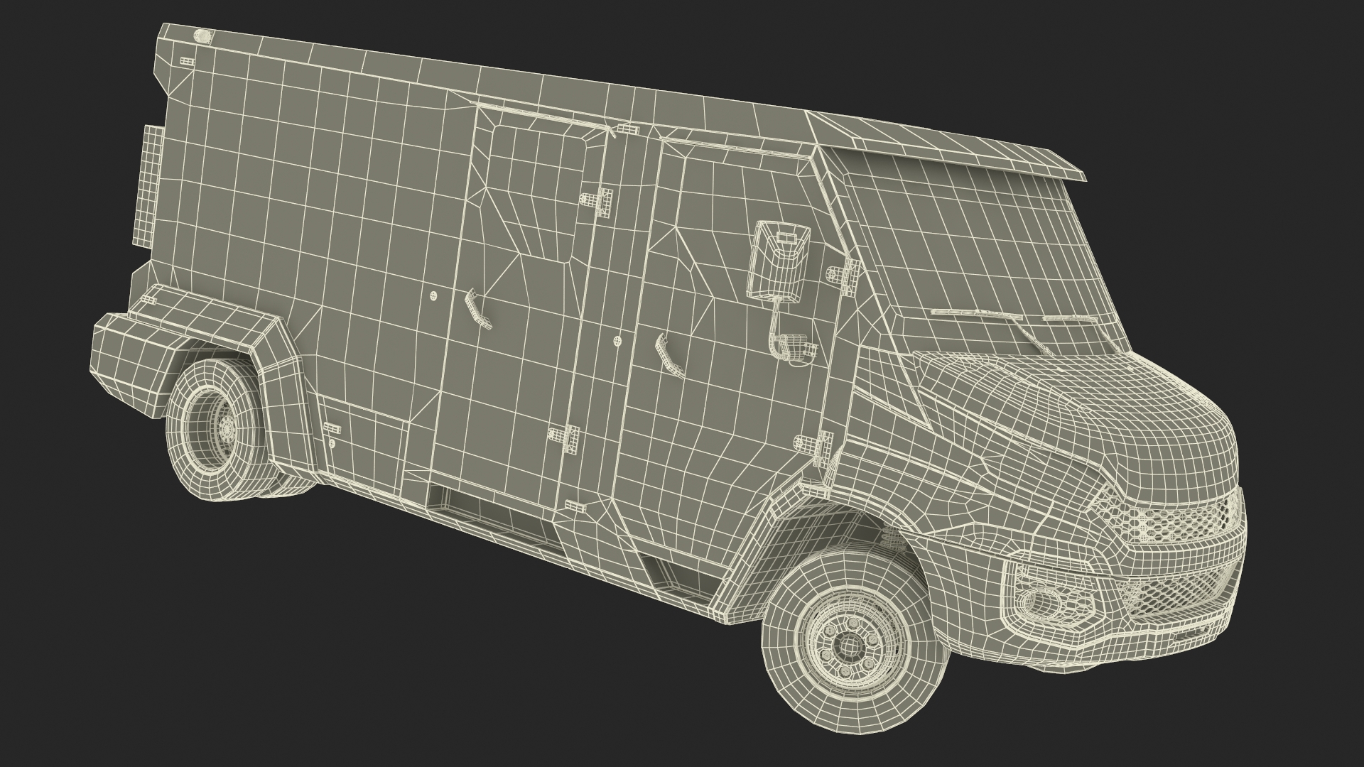 3D Armored Cash Transport Car Blue Rigged model