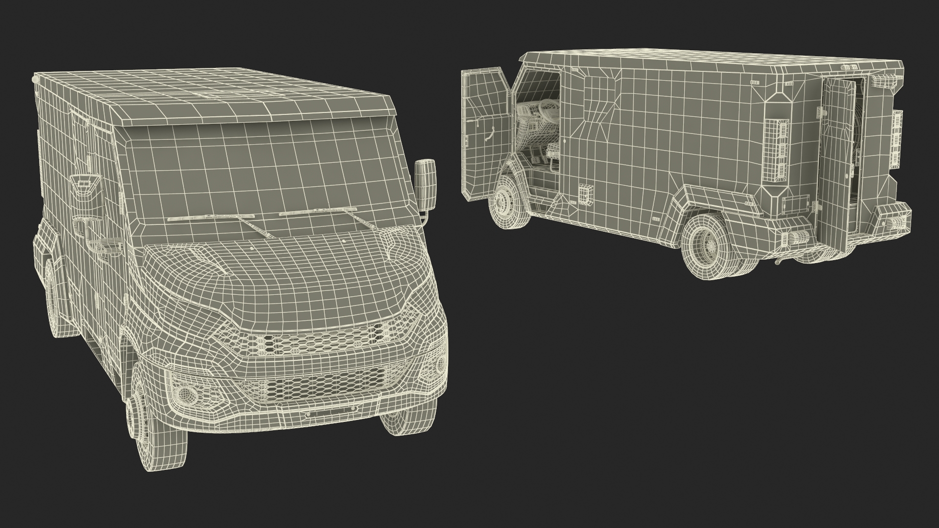 3D Armored Cash Transport Car Blue Rigged model