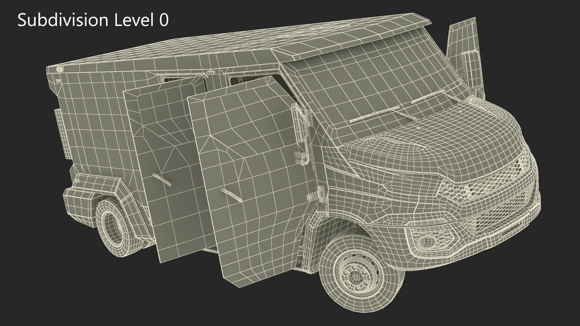 3D Armored Cash Transport Car Blue Rigged model