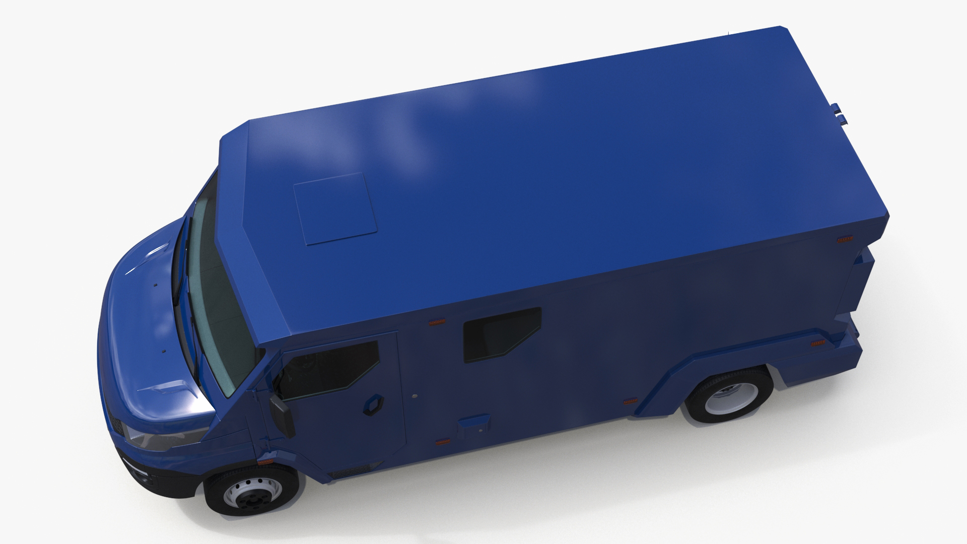 3D Armored Cash Transport Car Blue Rigged model