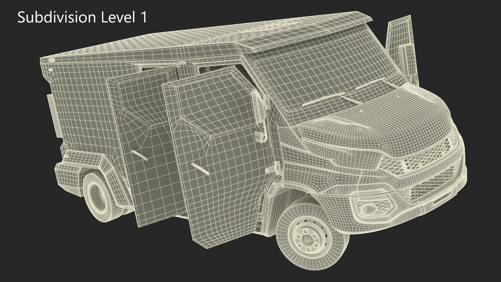 3D Armored Cash Transport Car Blue Rigged model