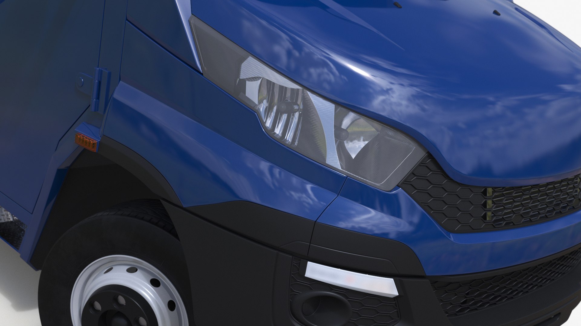 3D Armored Cash Transport Car Blue Rigged model