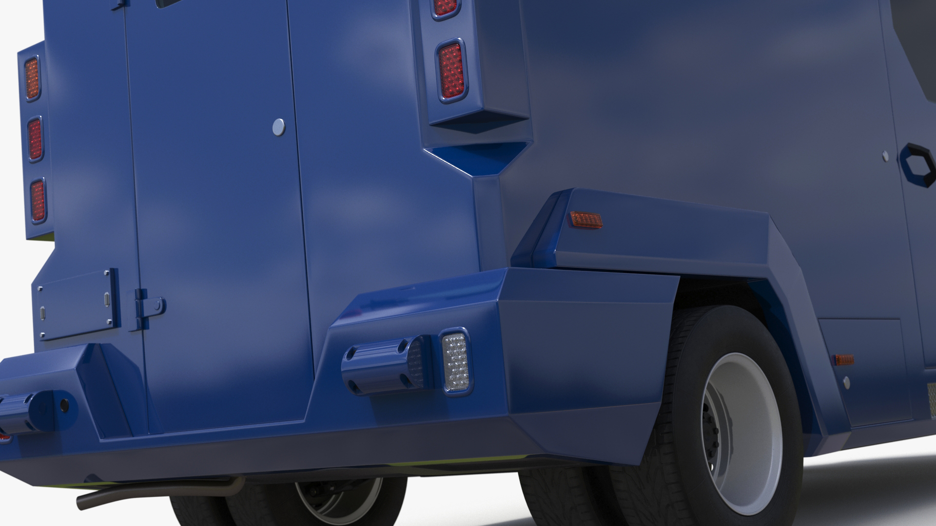 3D Armored Cash Transport Car Blue Rigged model