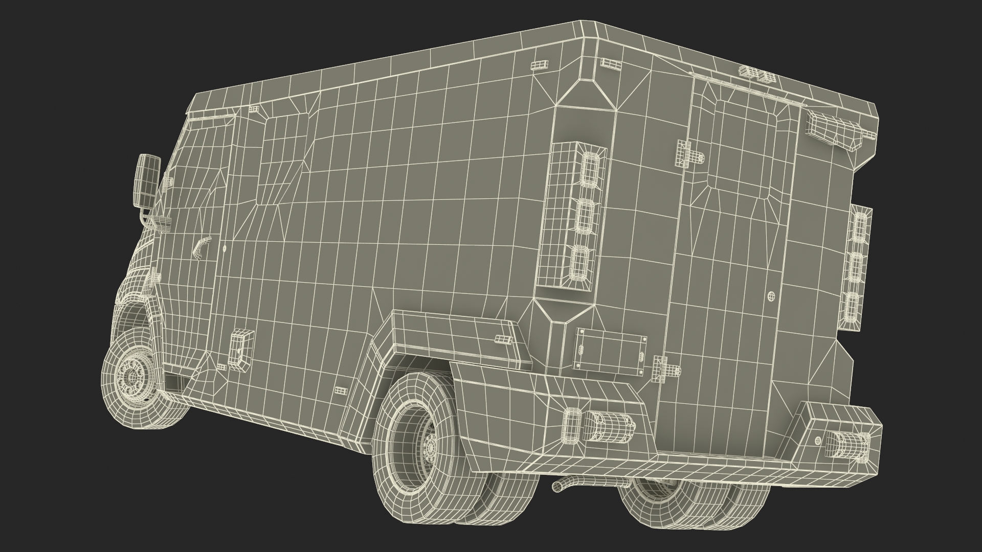 3D Armored Cash Transport Car Blue Rigged model
