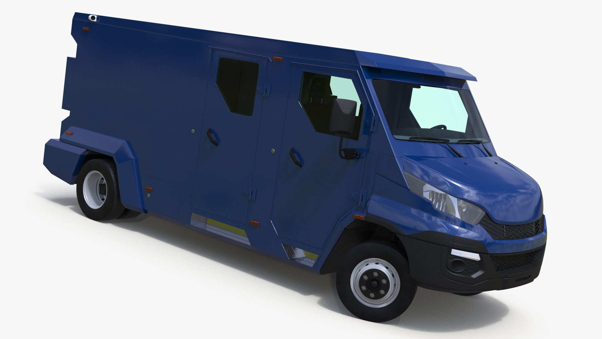 3D Armored Cash Transport Car Blue Rigged model
