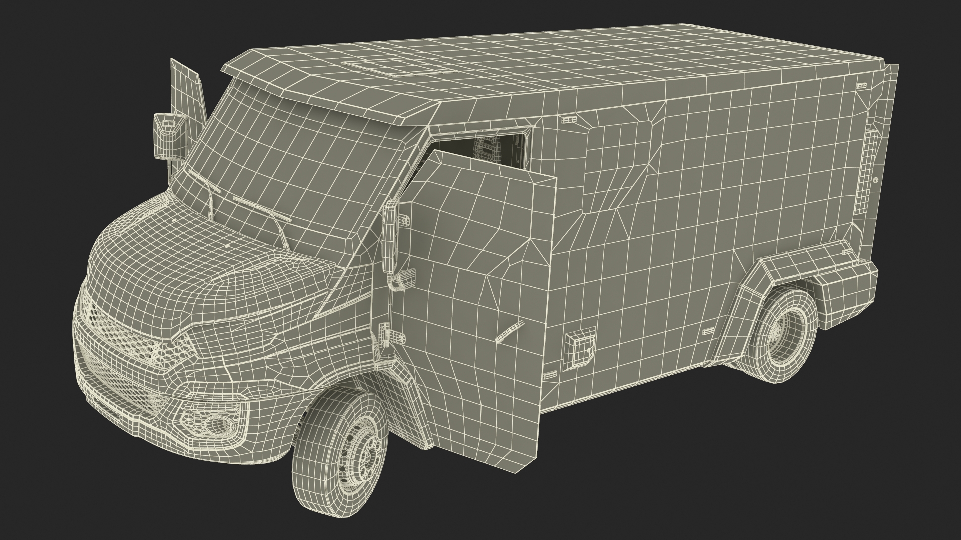 3D Armored Cash Transport Car Blue Rigged model