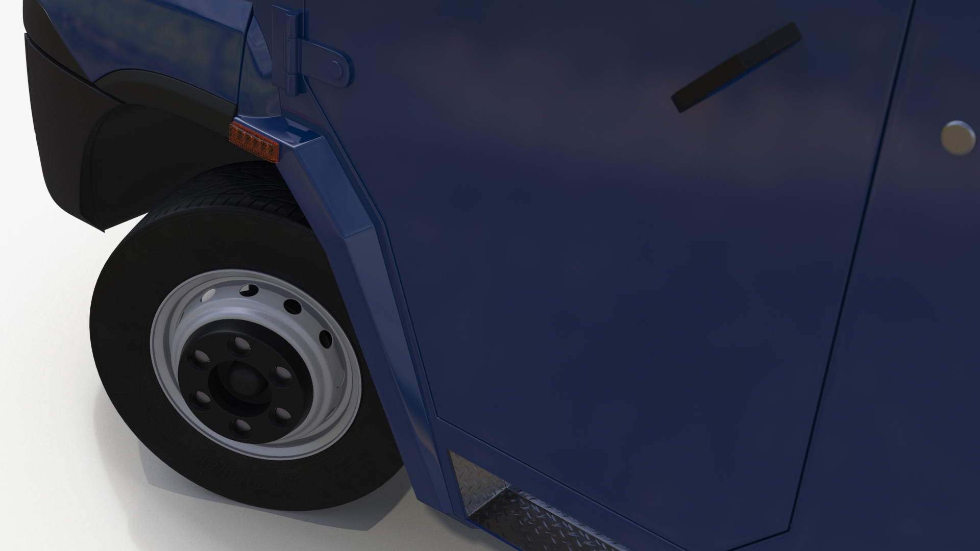 3D Armored Cash Transport Car Blue Rigged model