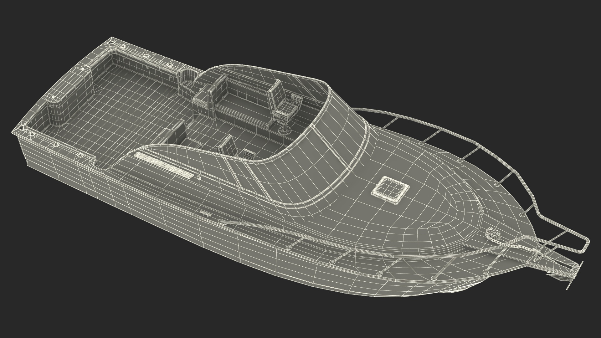 3D model Motorboat Green Used