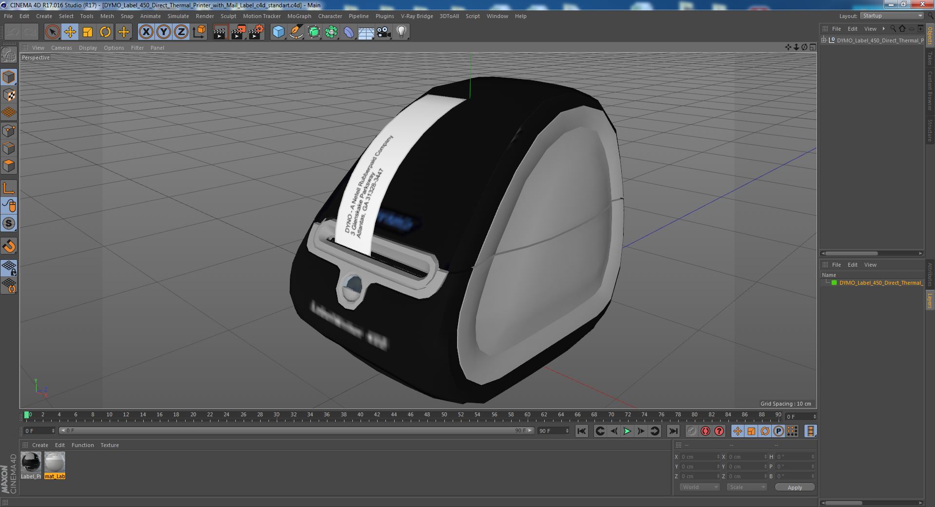 3D DYMO Label 450 Direct Thermal Printer with Mail Label model