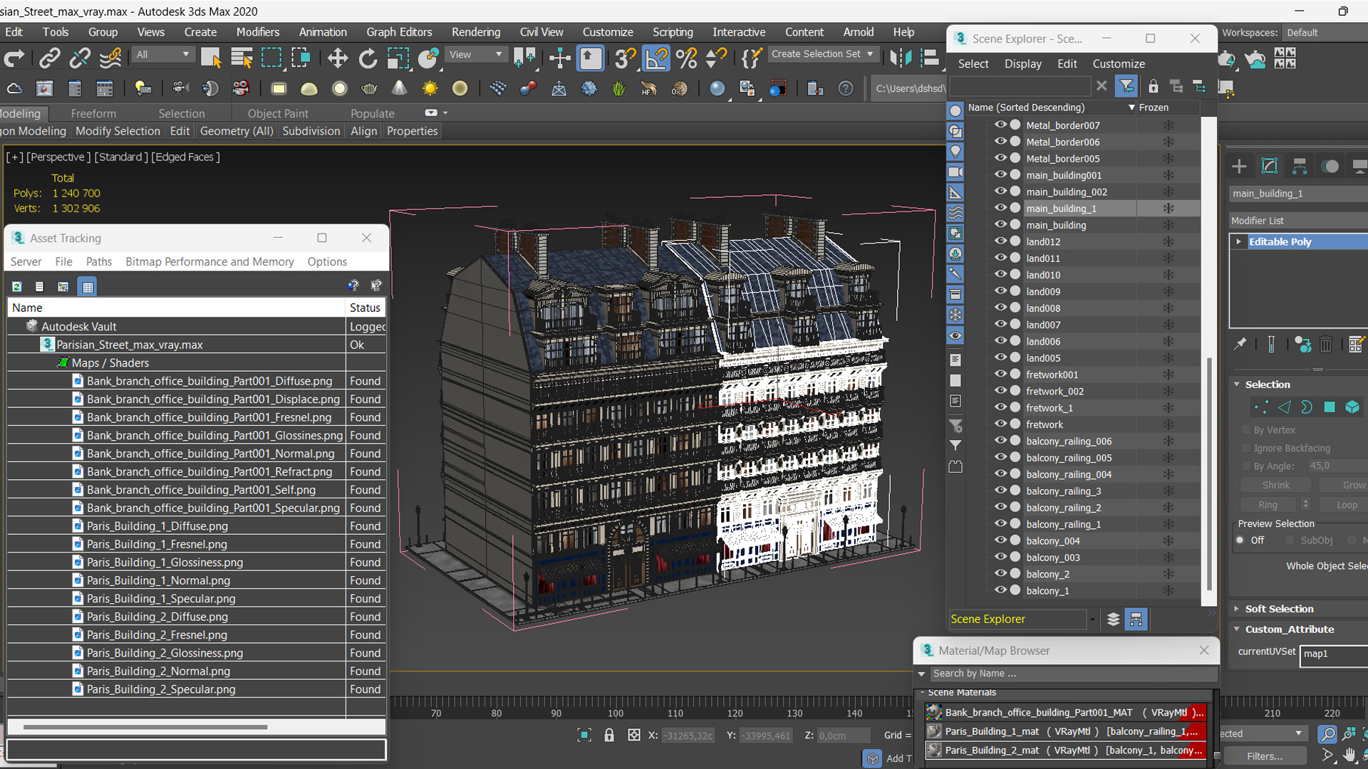 3D model Parisian Street