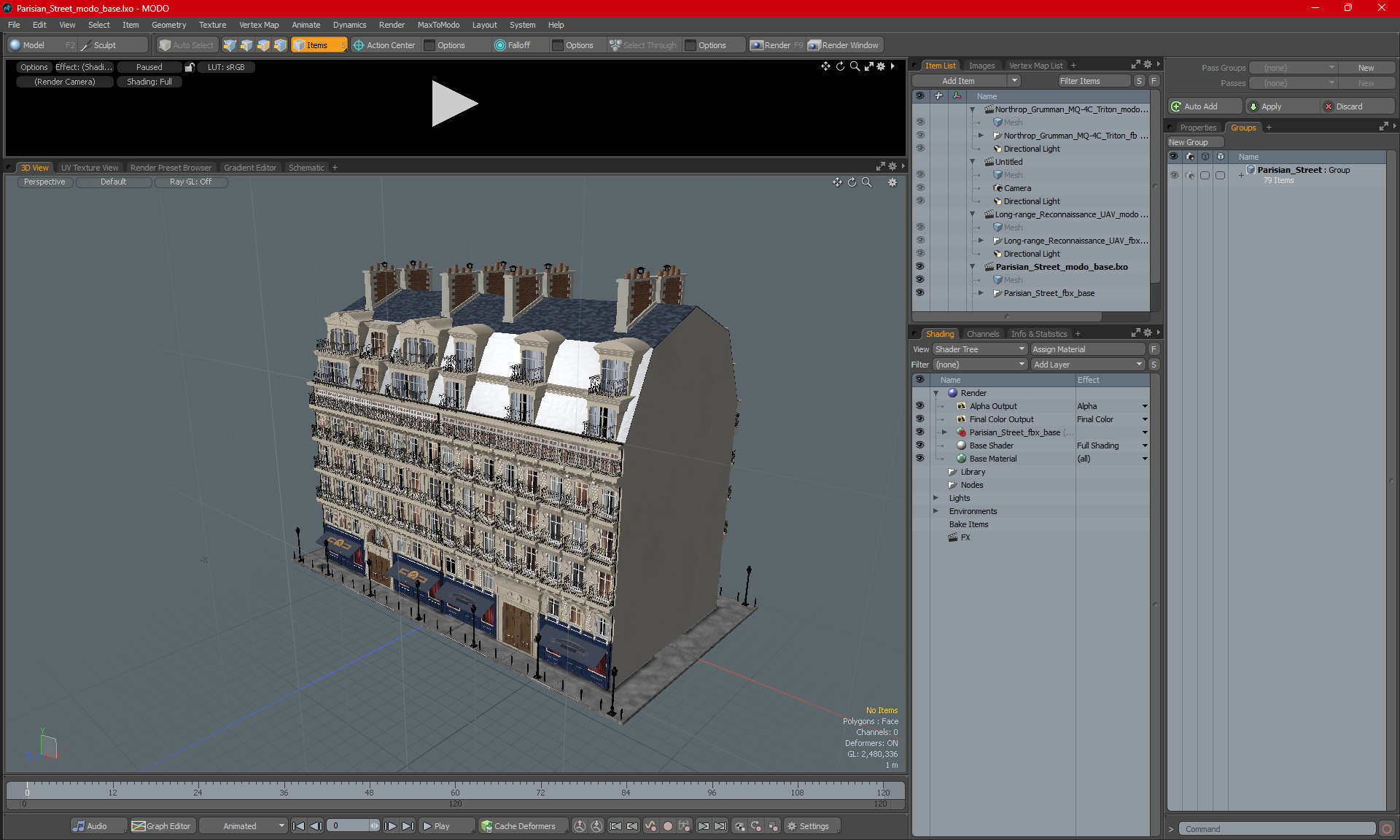 3D model Parisian Street