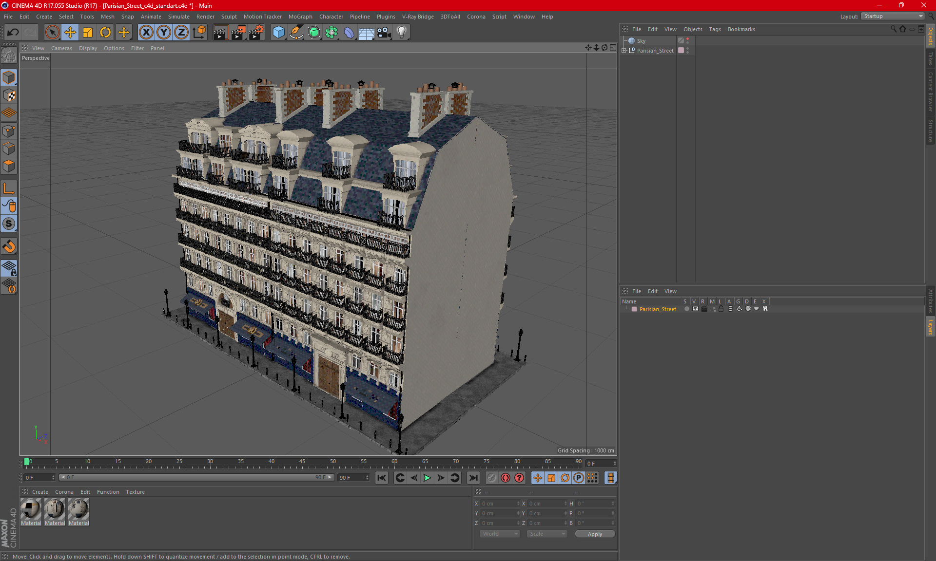 3D model Parisian Street