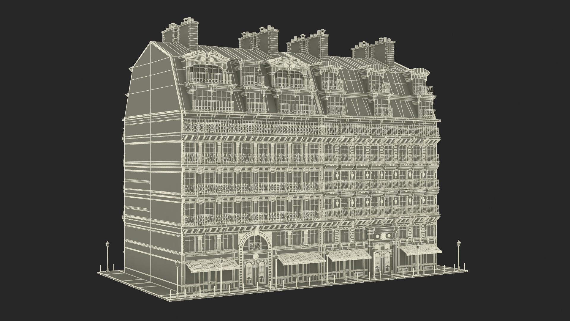 3D model Parisian Street