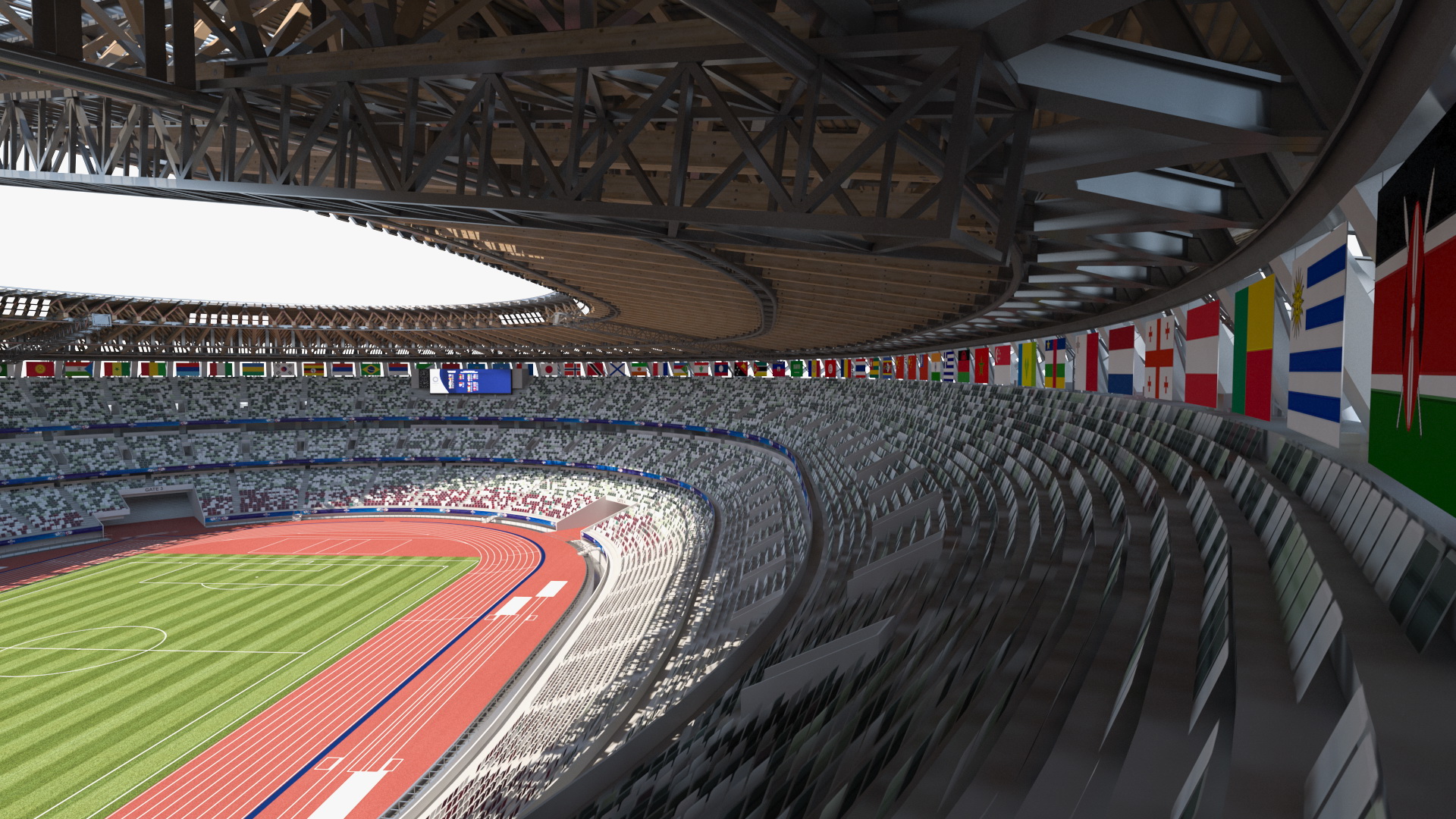 3D model Tokyo National Olympic Stadium Football Field