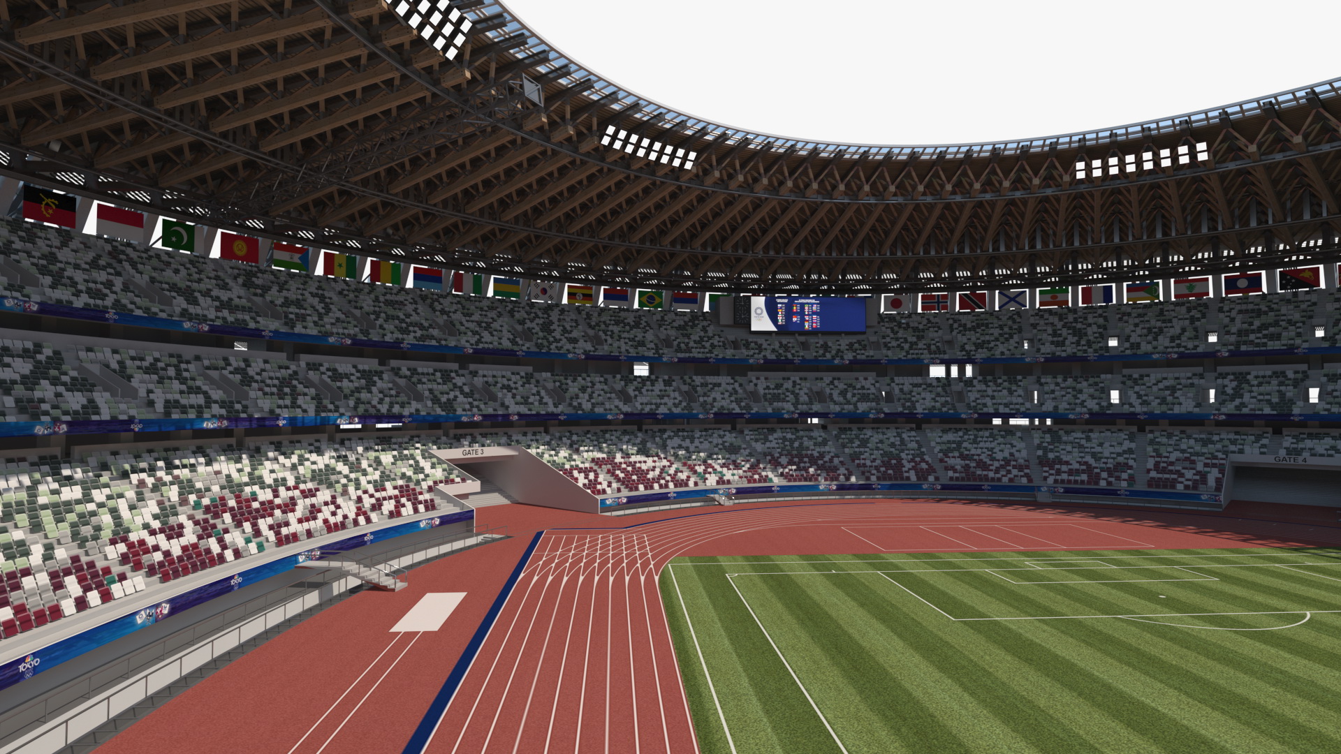 3D model Tokyo National Olympic Stadium Football Field