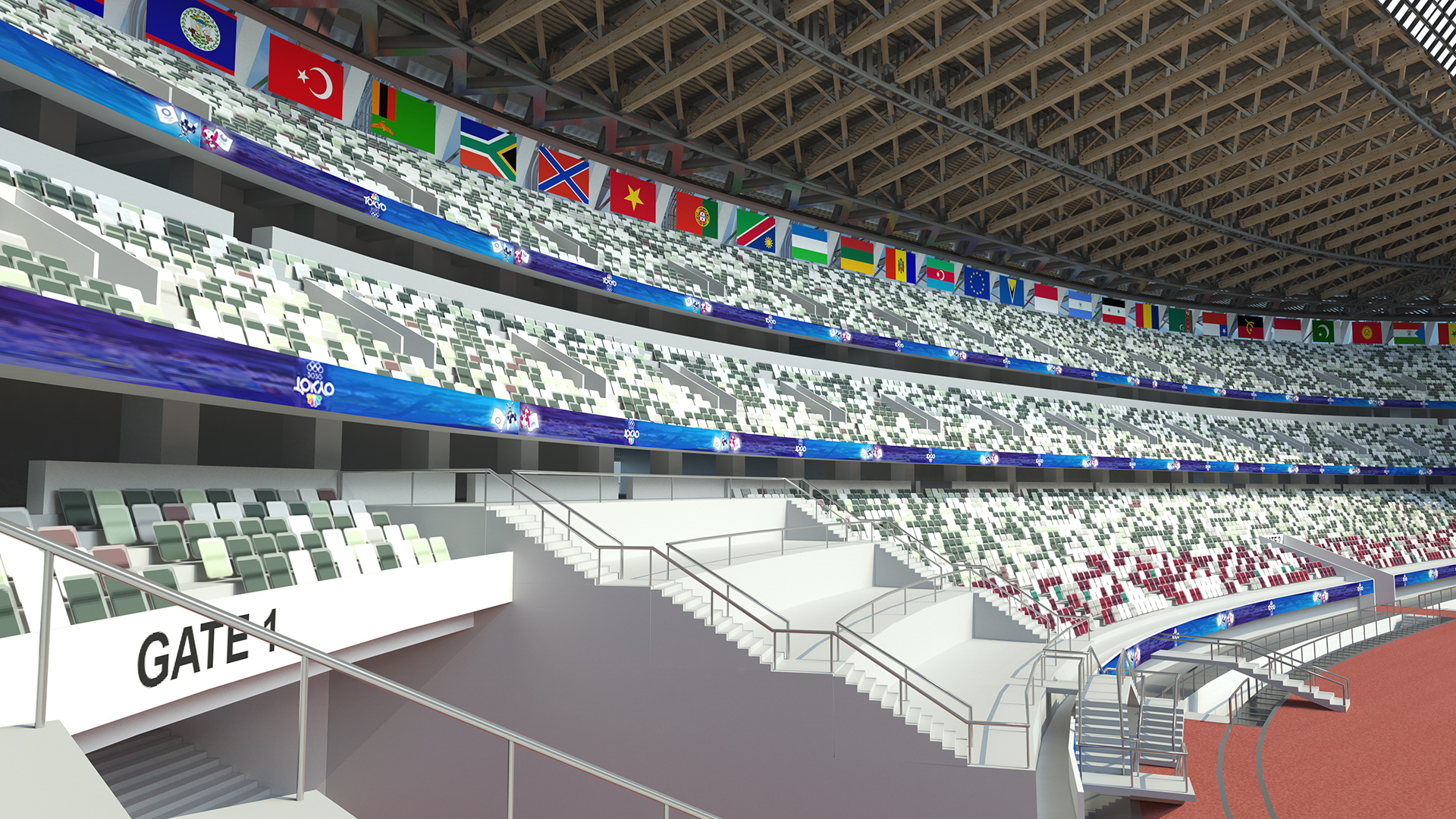 3D model Tokyo National Olympic Stadium Football Field