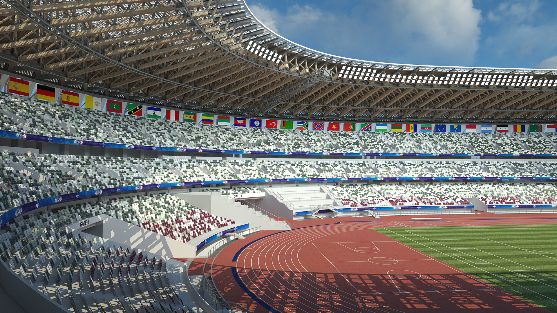 3D model Tokyo National Olympic Stadium Football Field