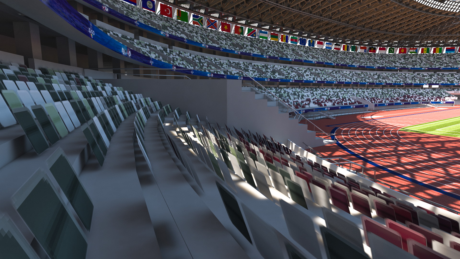 3D model Tokyo National Olympic Stadium Football Field