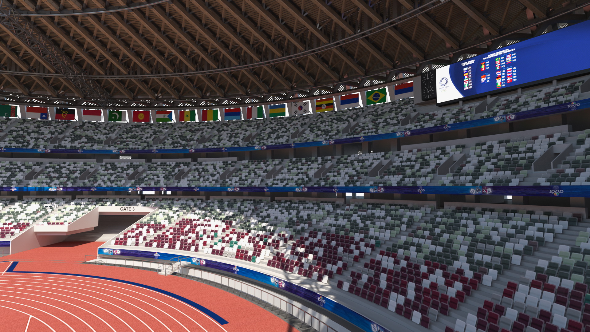 3D model Tokyo National Olympic Stadium Football Field