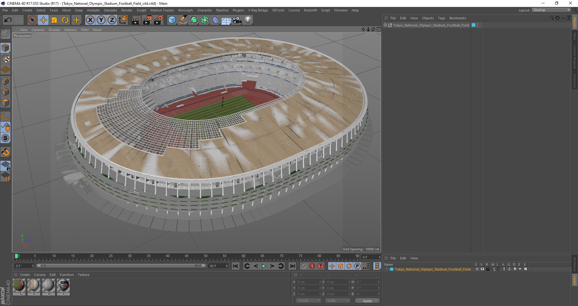 3D model Tokyo National Olympic Stadium Football Field