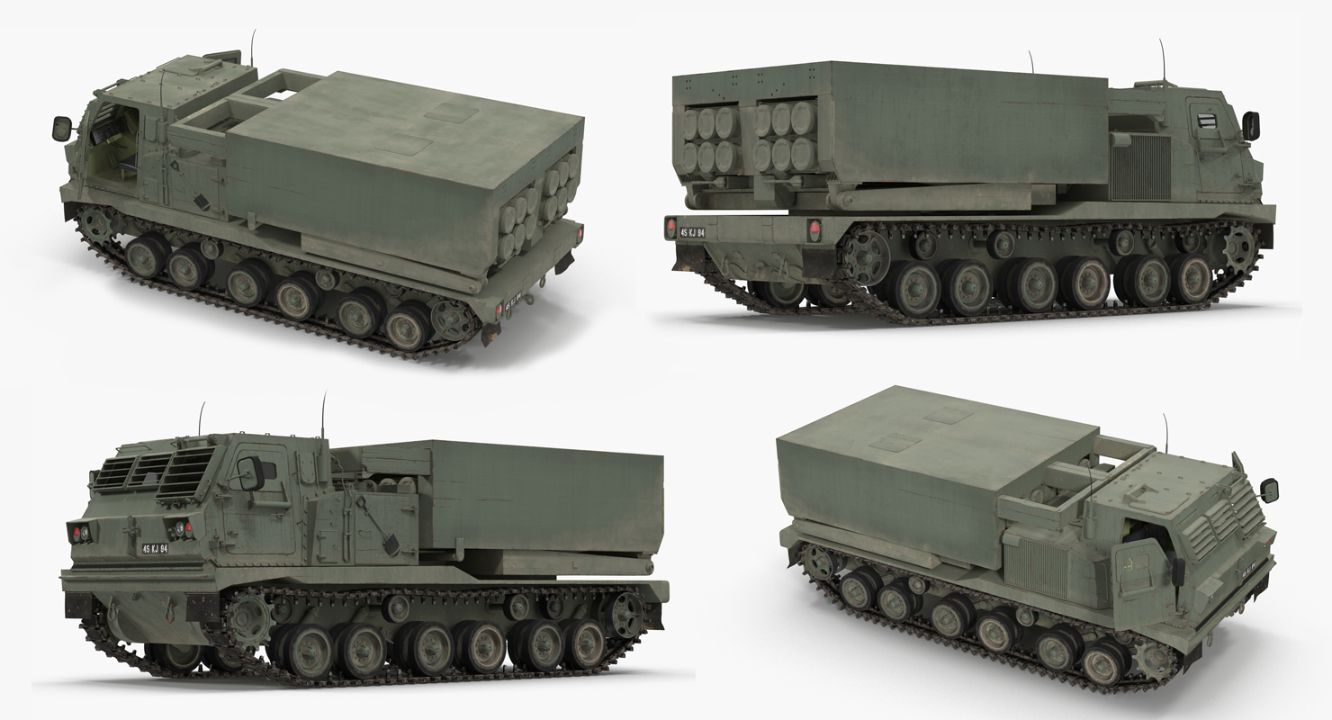3D M270 Multiple Launch Rocket System Rigged