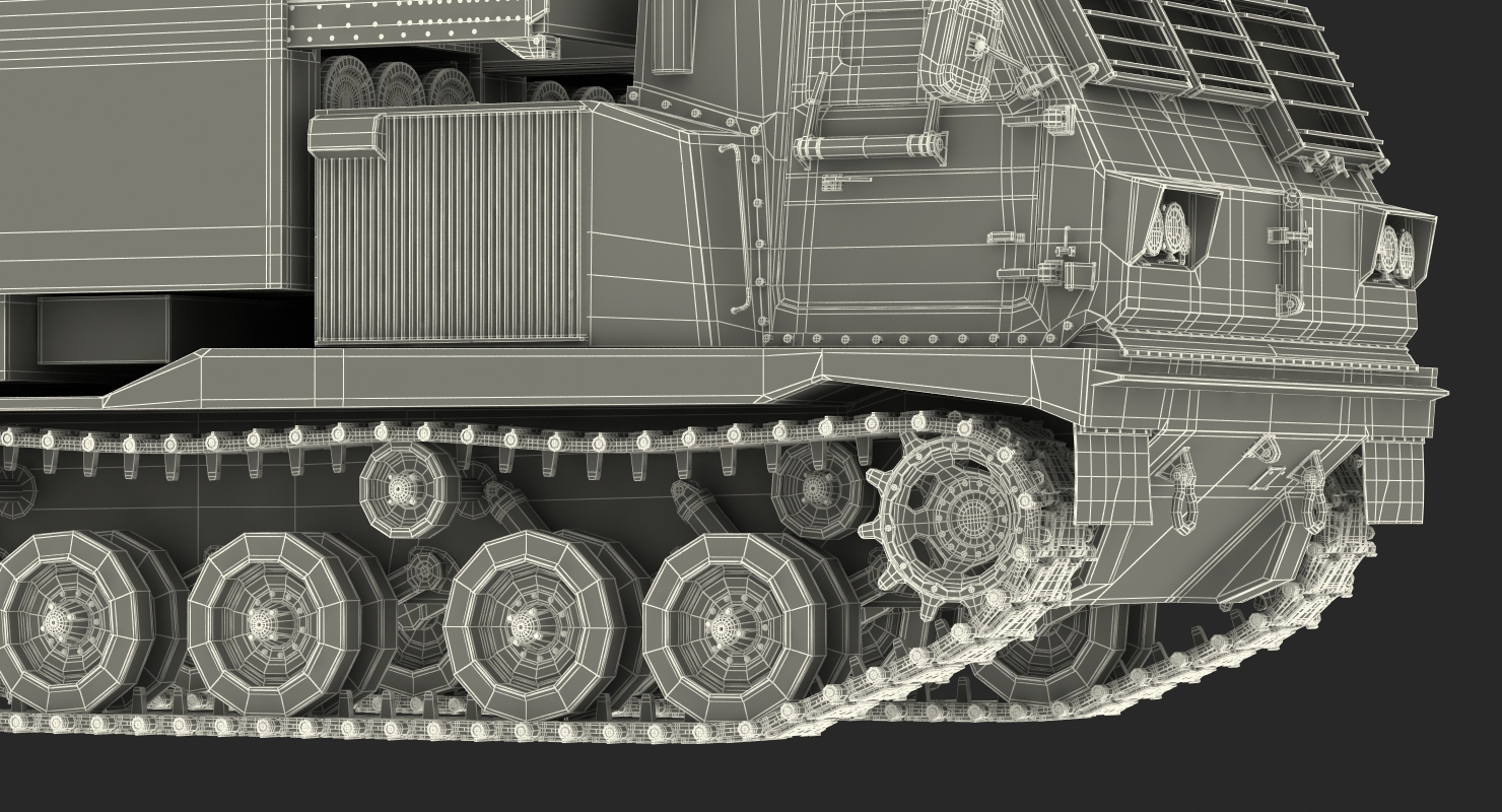 3D M270 Multiple Launch Rocket System Rigged