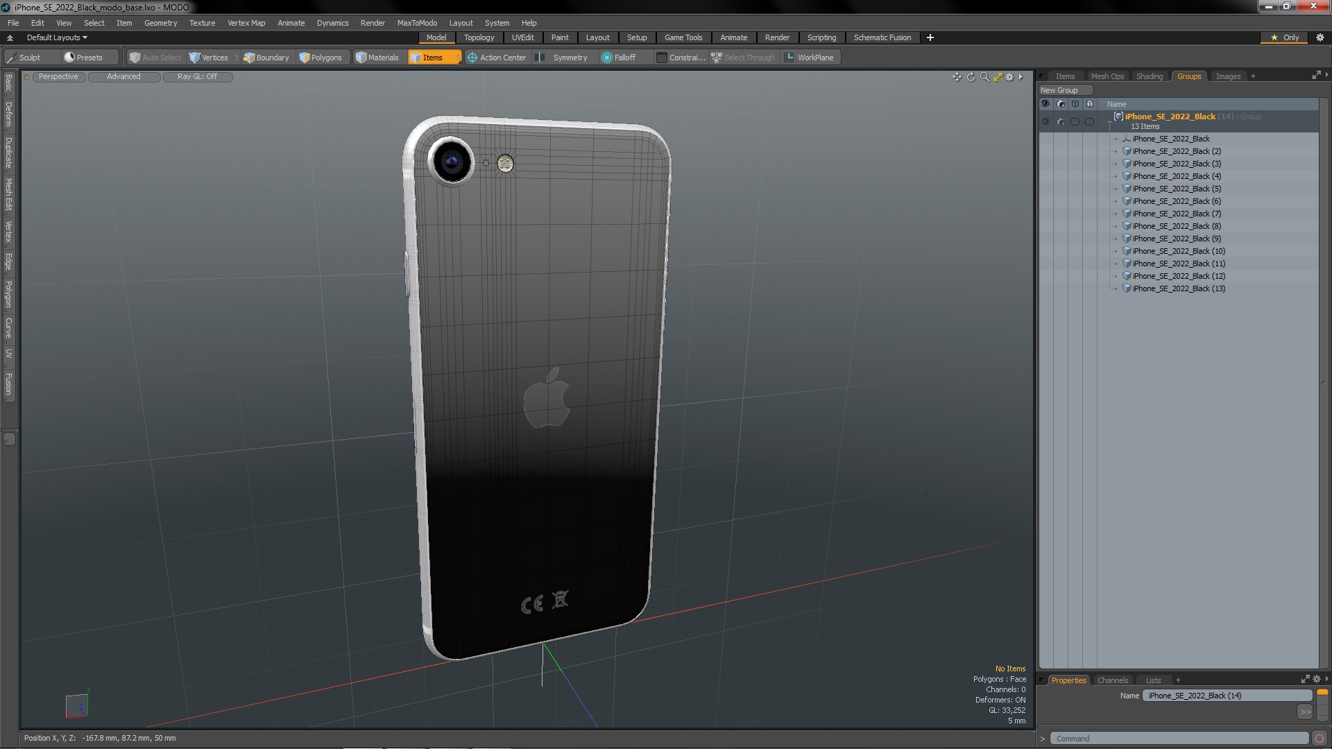 3D model iPhone SE 2022 Black