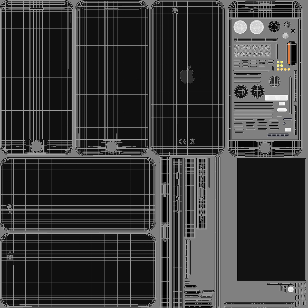 3D model iPhone SE 2022 Black