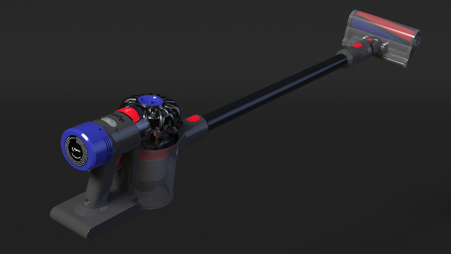 3D Dyson V8 Cordless Vacuum Rigged
