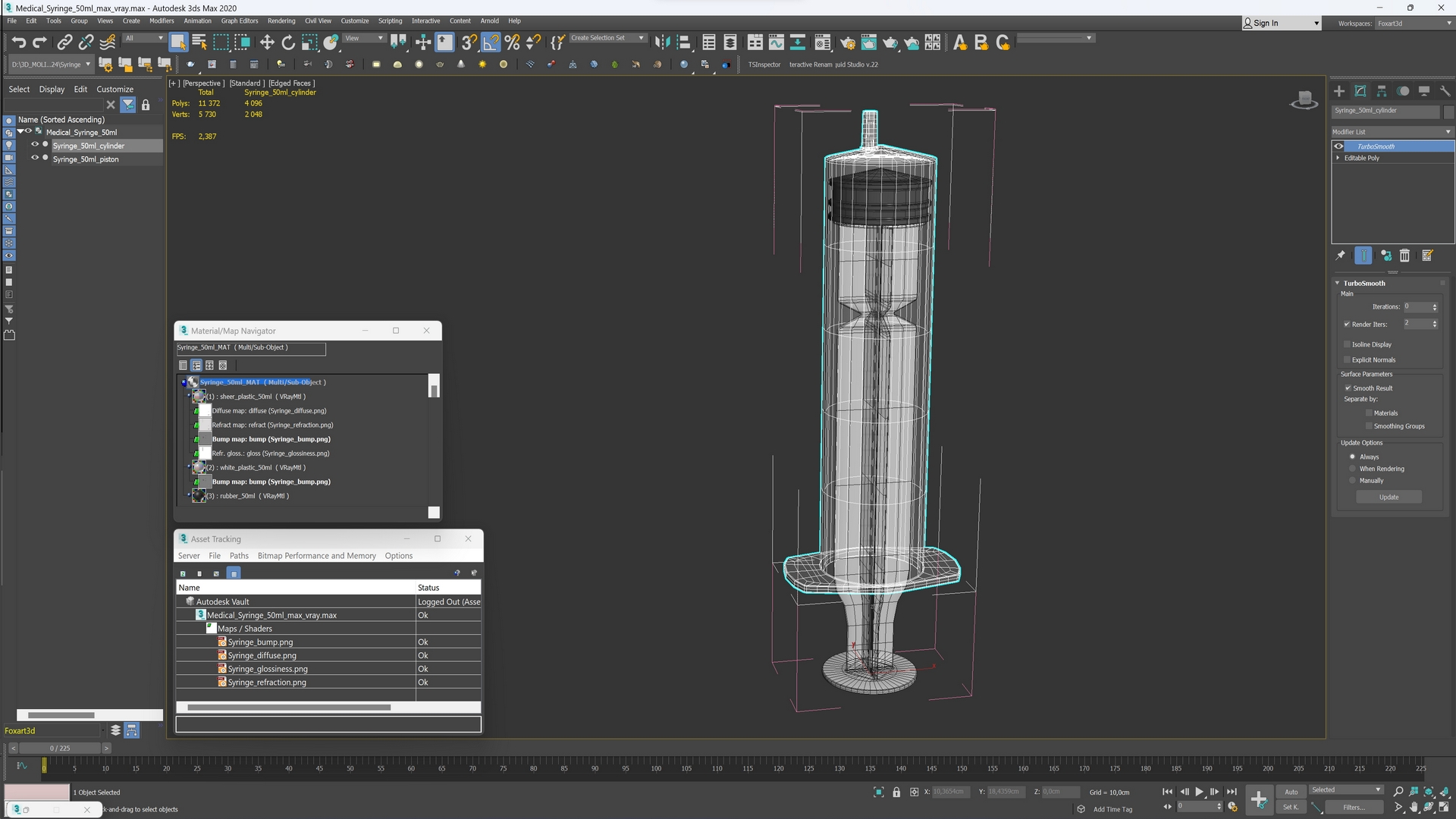 3D model Medical Syringe 50ml