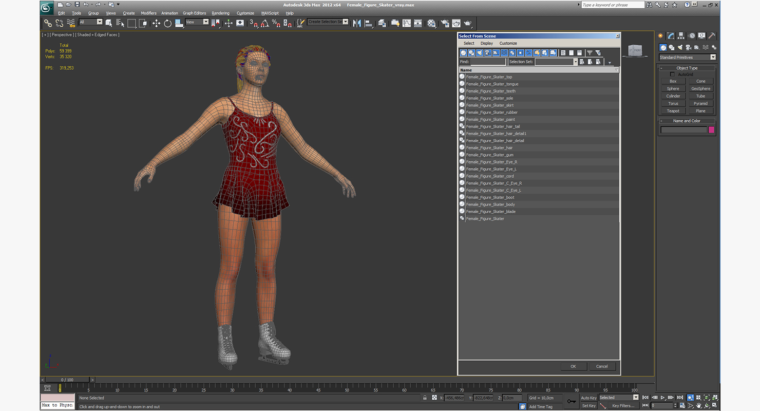3D model Female Figure Skater