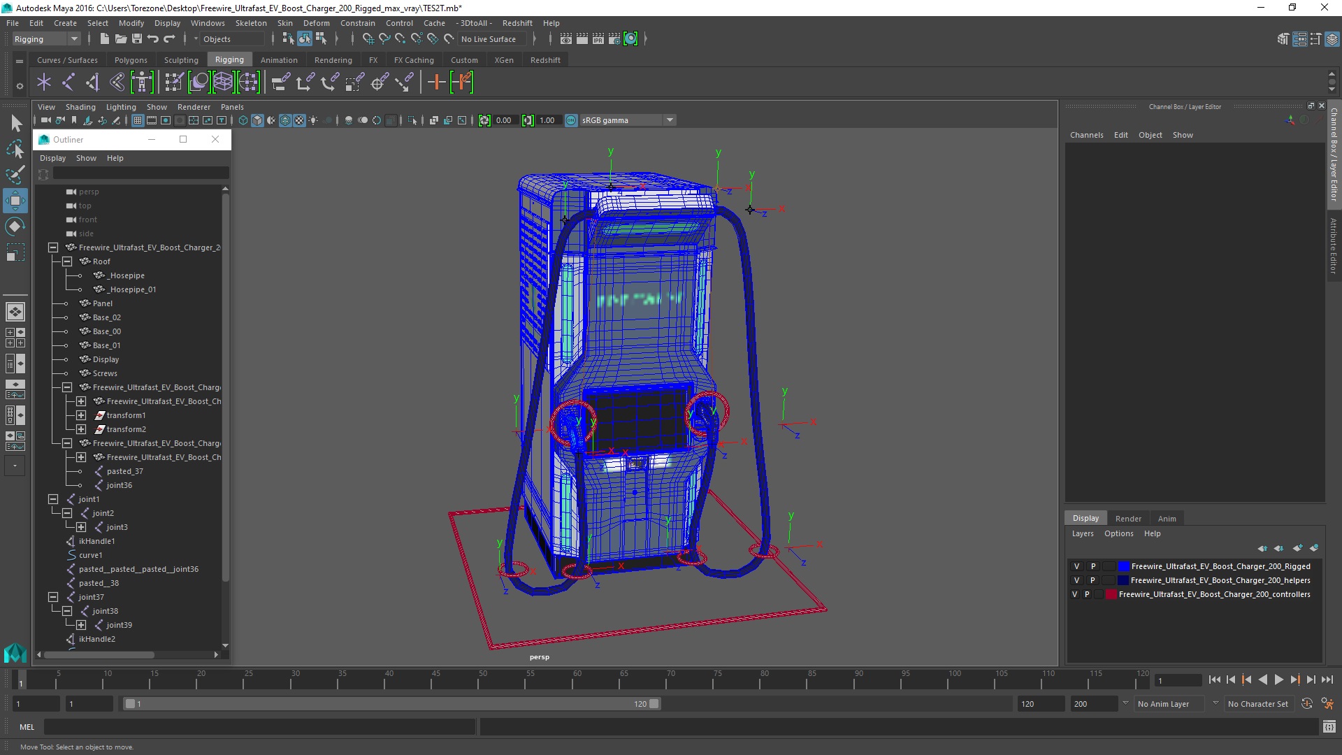 3D model Freewire Ultrafast EV Boost Charger 200 Rigged for Maya