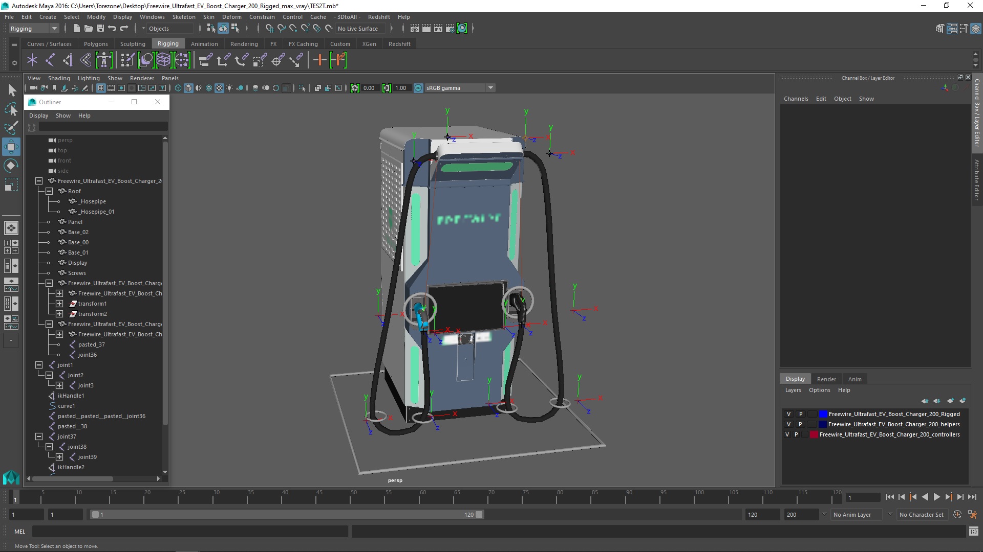 3D model Freewire Ultrafast EV Boost Charger 200 Rigged for Maya