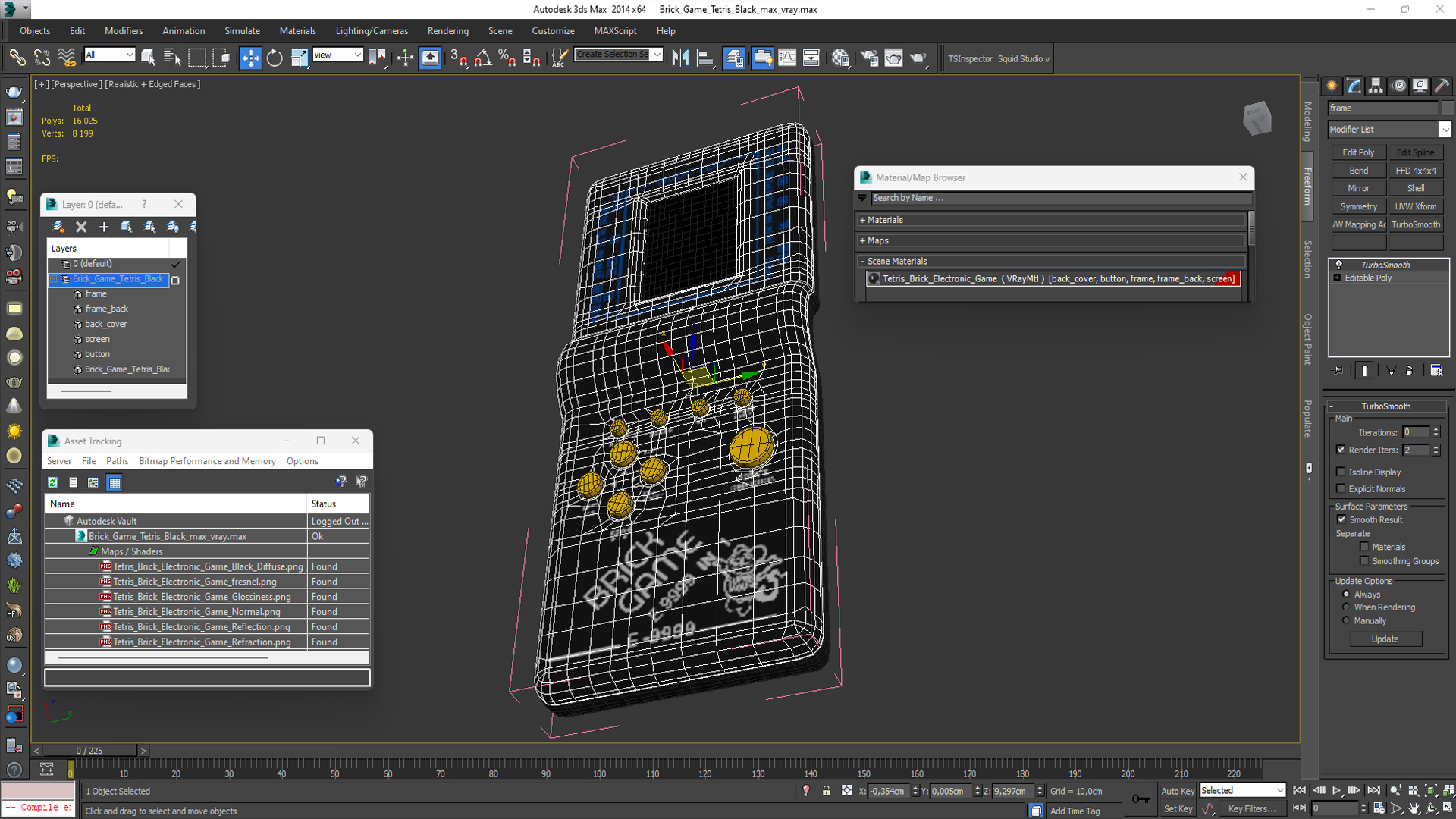3D Brick Game Tetris Black model