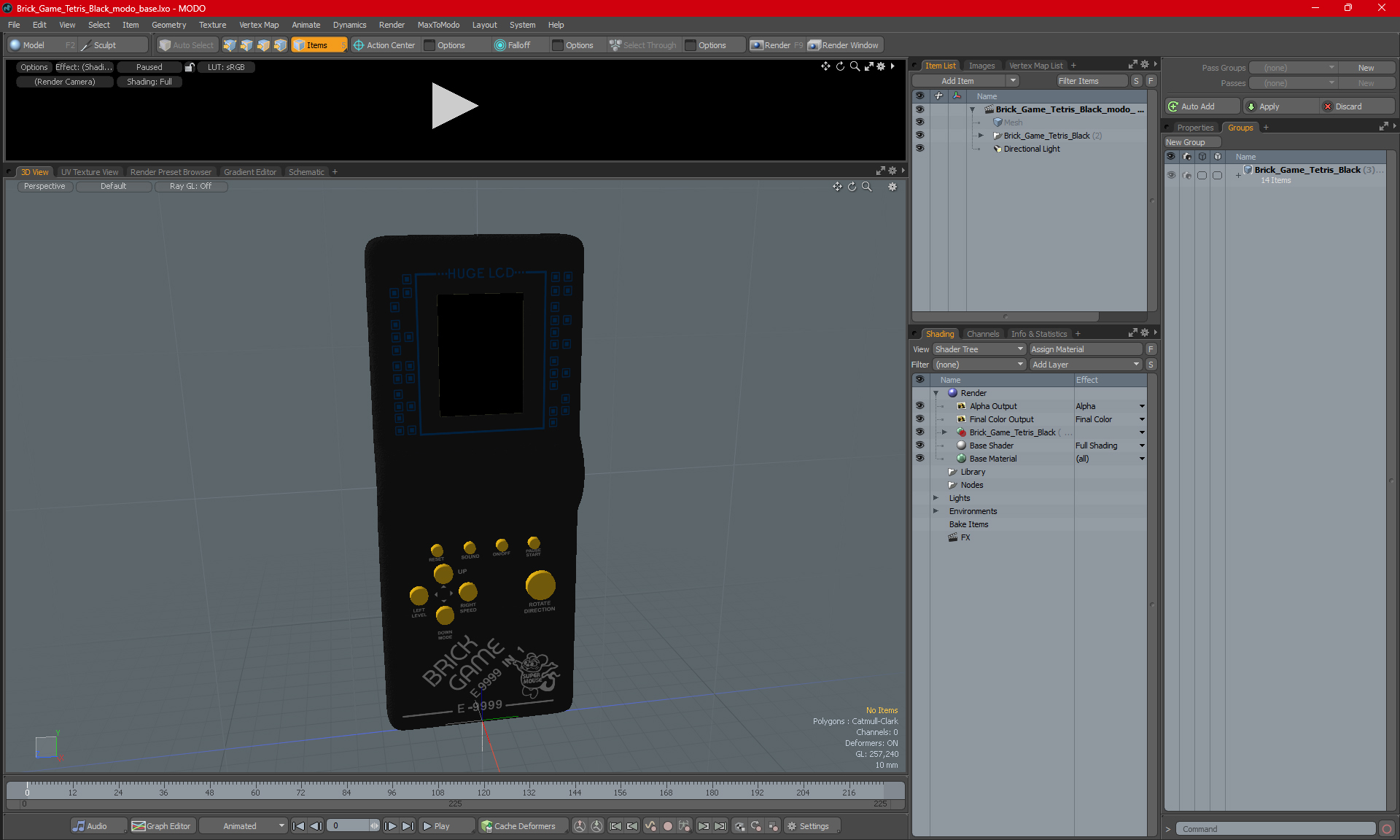 3D Brick Game Tetris Black model